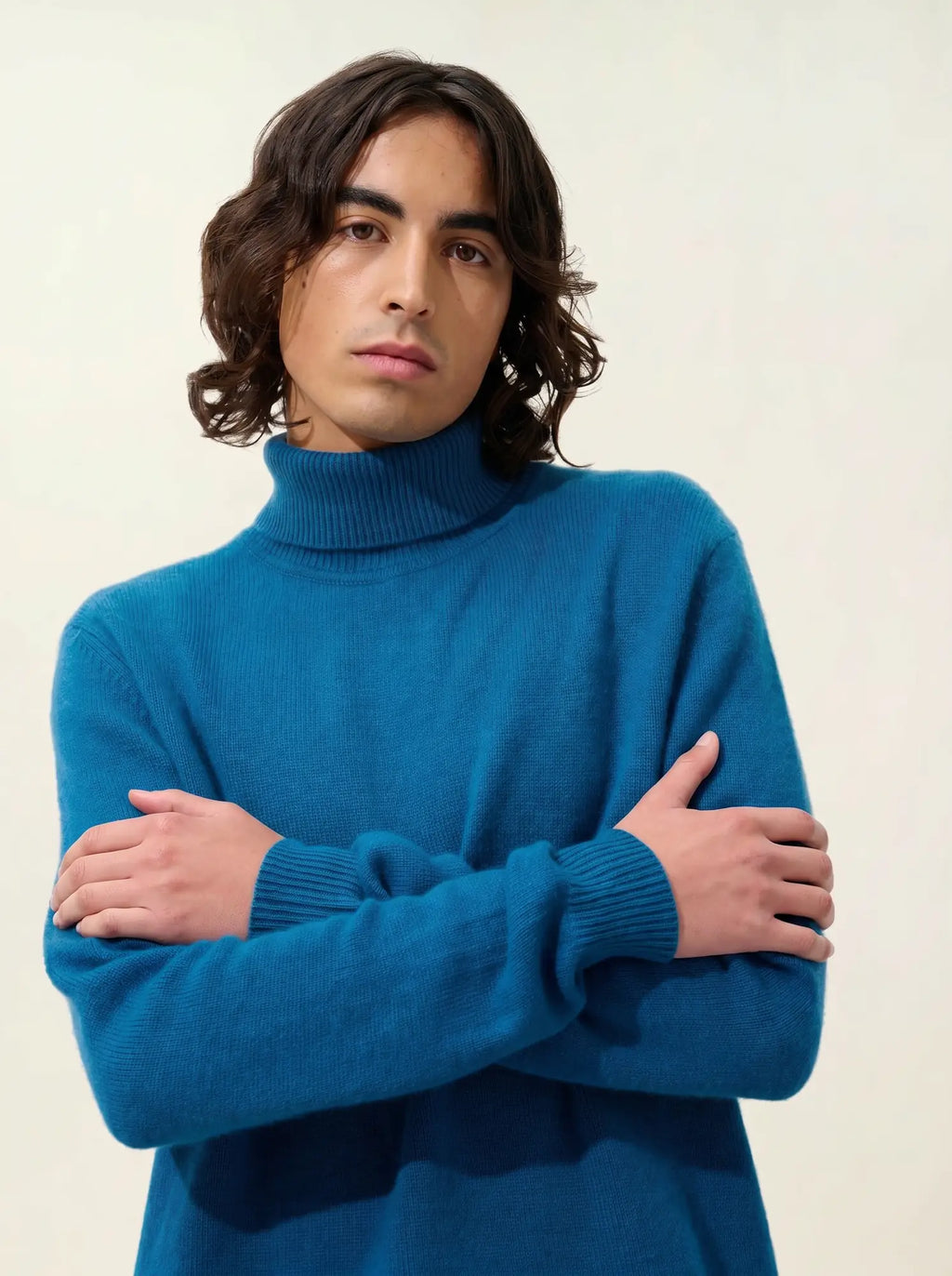 MARTIN sweater turtleneck 4 ply peacock