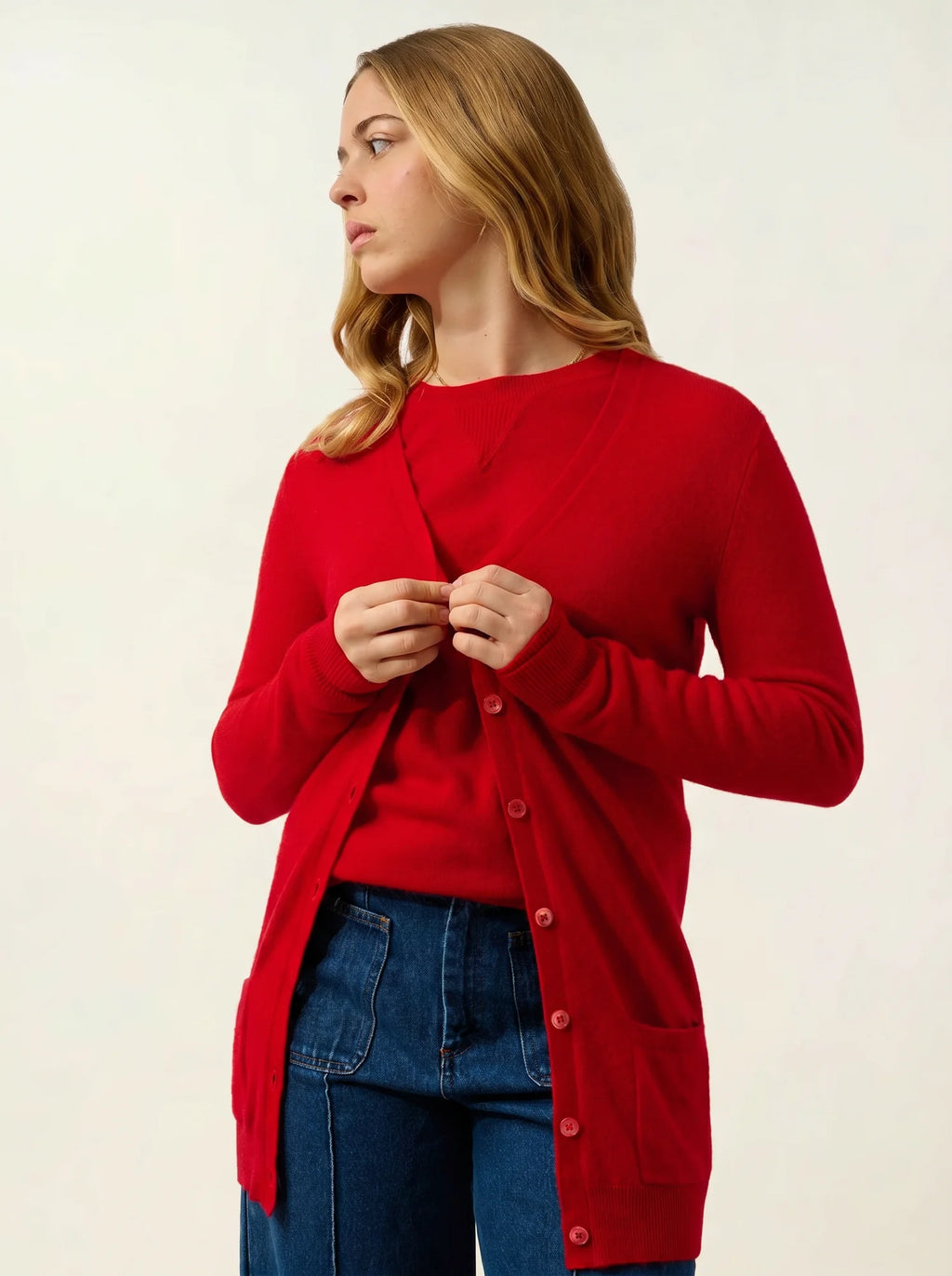 CIMET Cardigan V-Neck Red