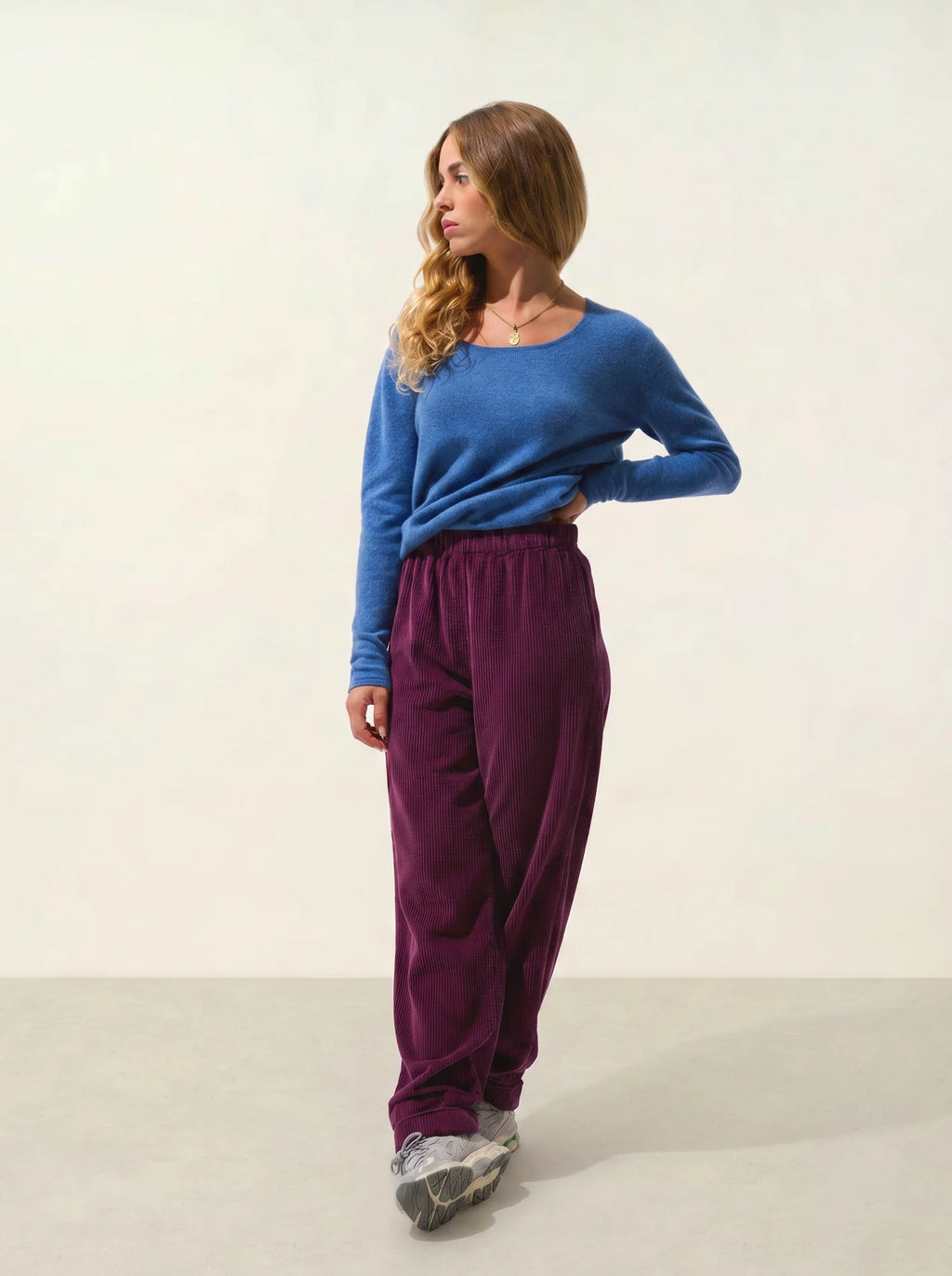 LANFON sweater crew neck denim blue