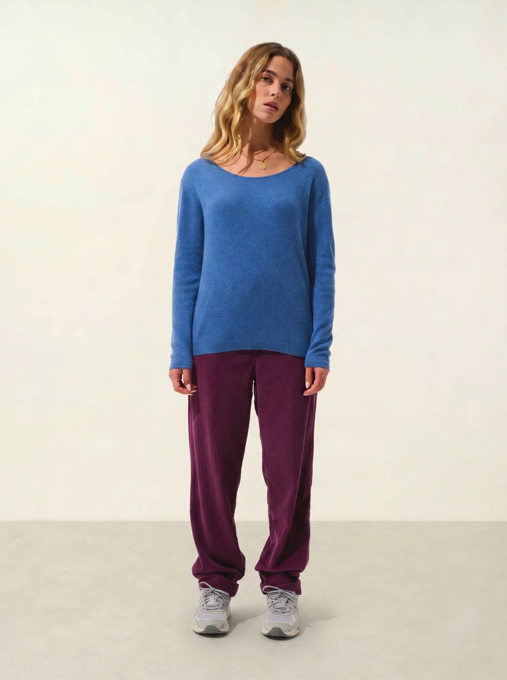 LANFON sweater crew neck denim blue