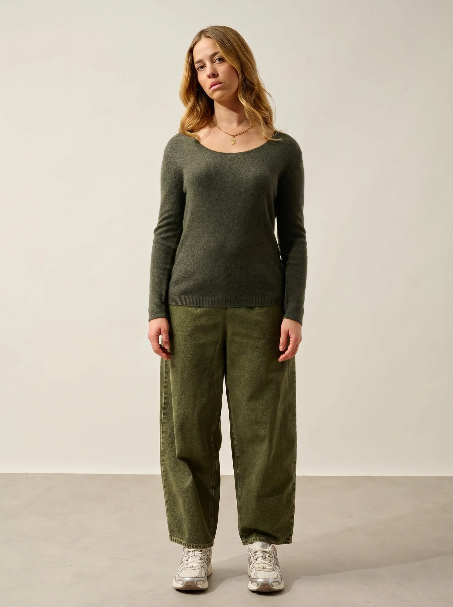 LANFON sweater crew neck heather khaki