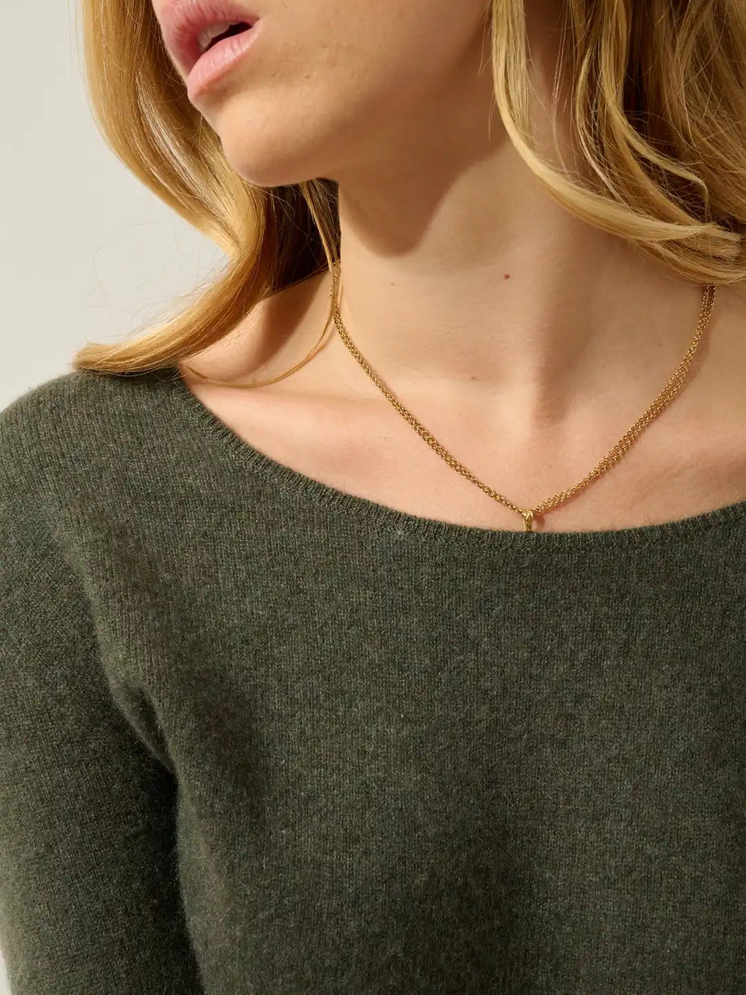 LANFON sweater crew neck heather khaki