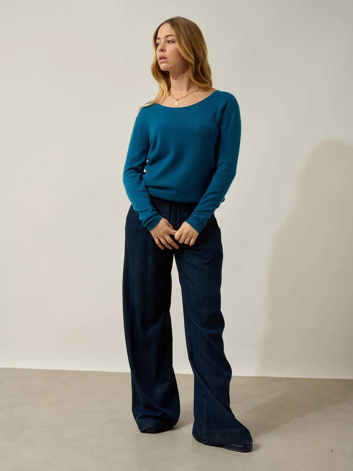 LANFON sweater crew neck peacock