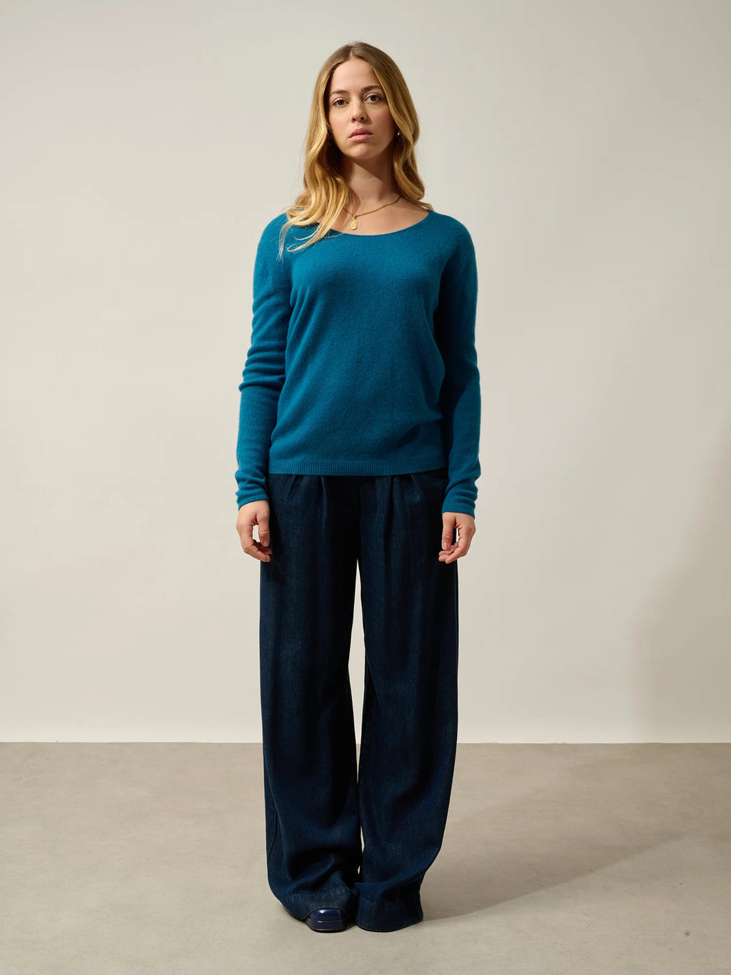 LANFON sweater crew neck peacock