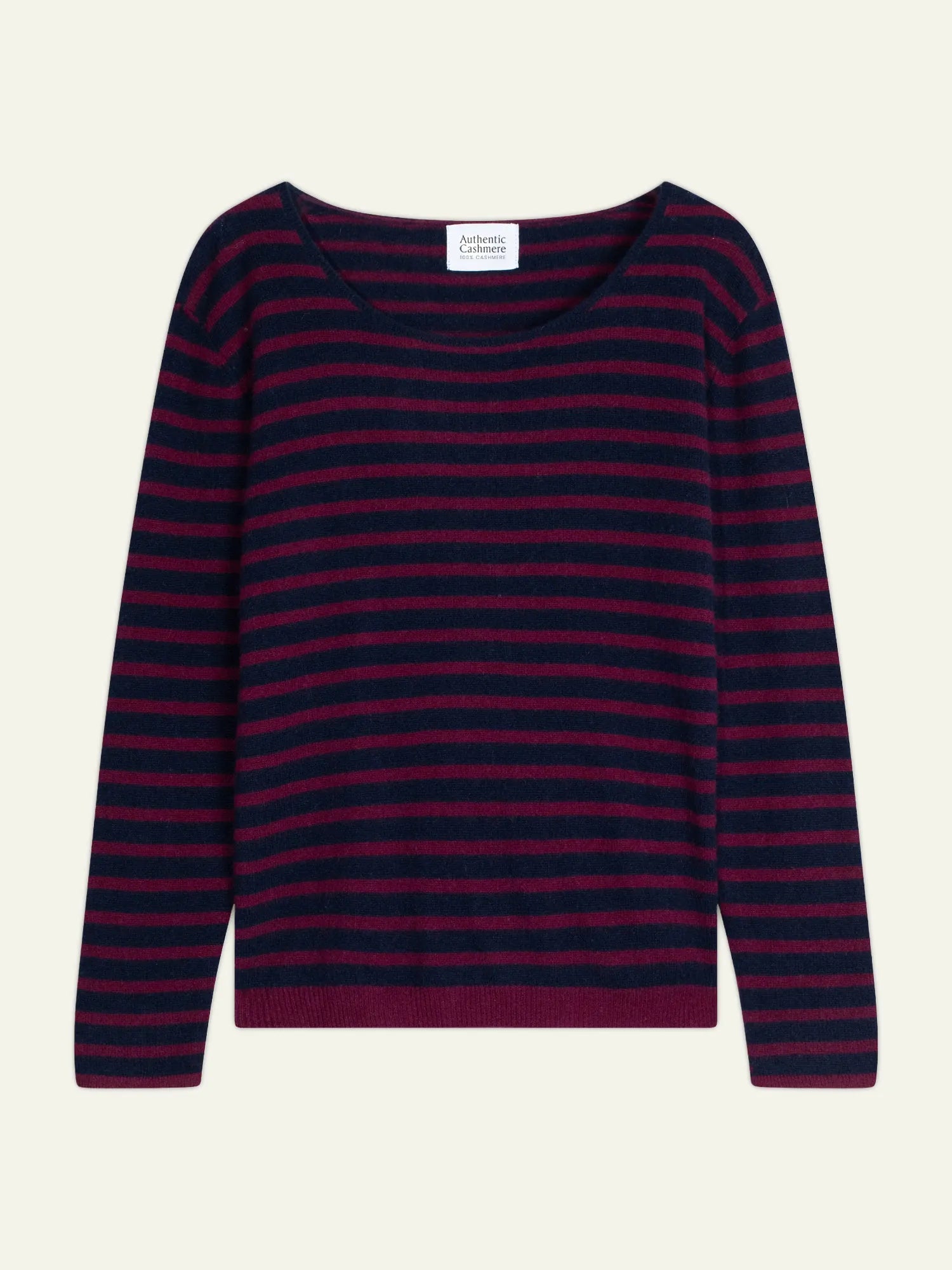 LANFON pull col rond bordeaux et bleu marine