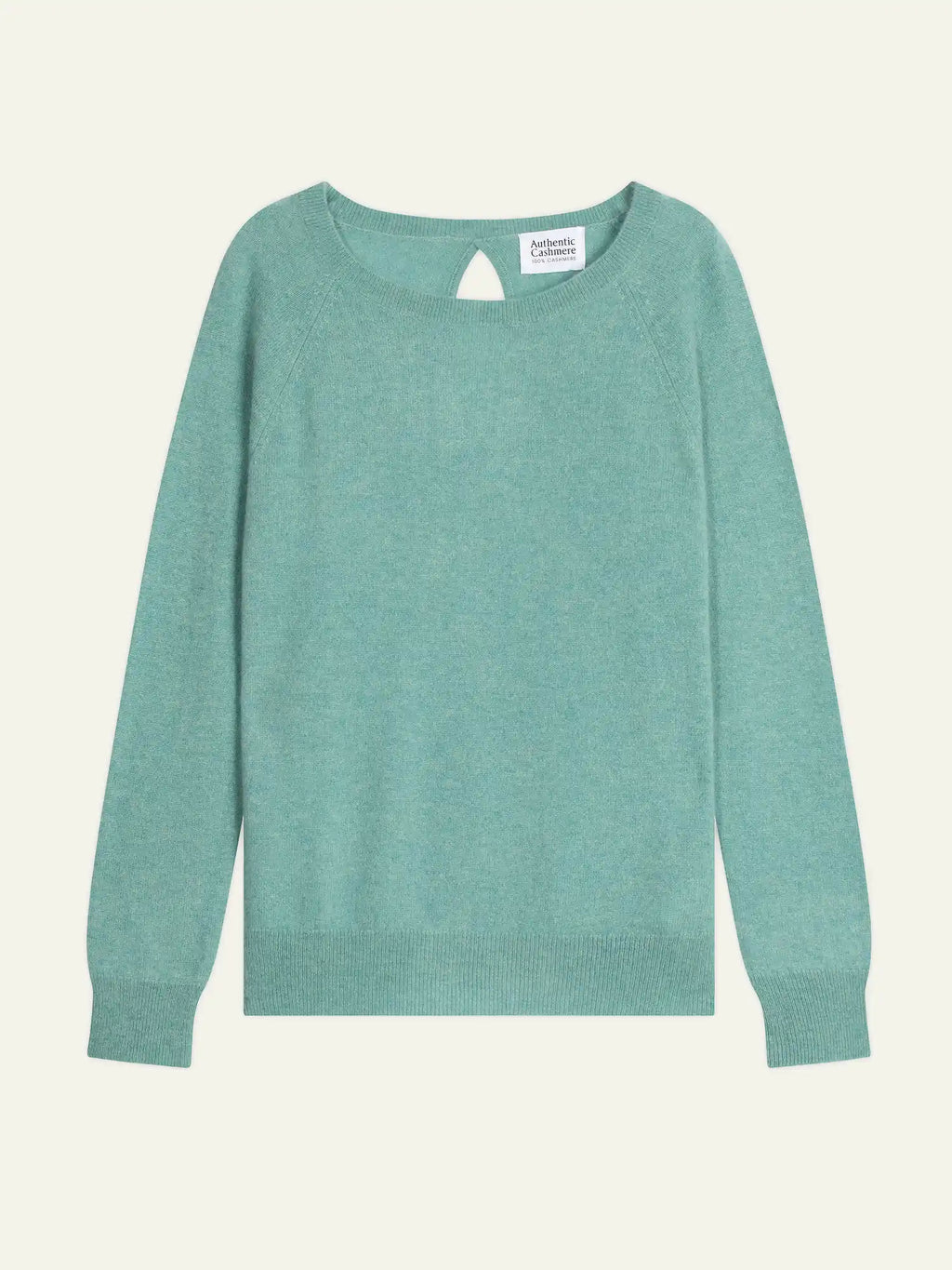 DIBONA Sweater Boat Neck Drop Back Heather Green