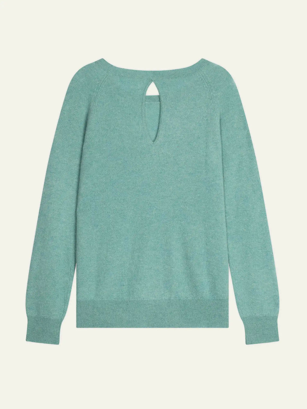 DIBONA Sweater Boat Neck Drop Back Heather Green