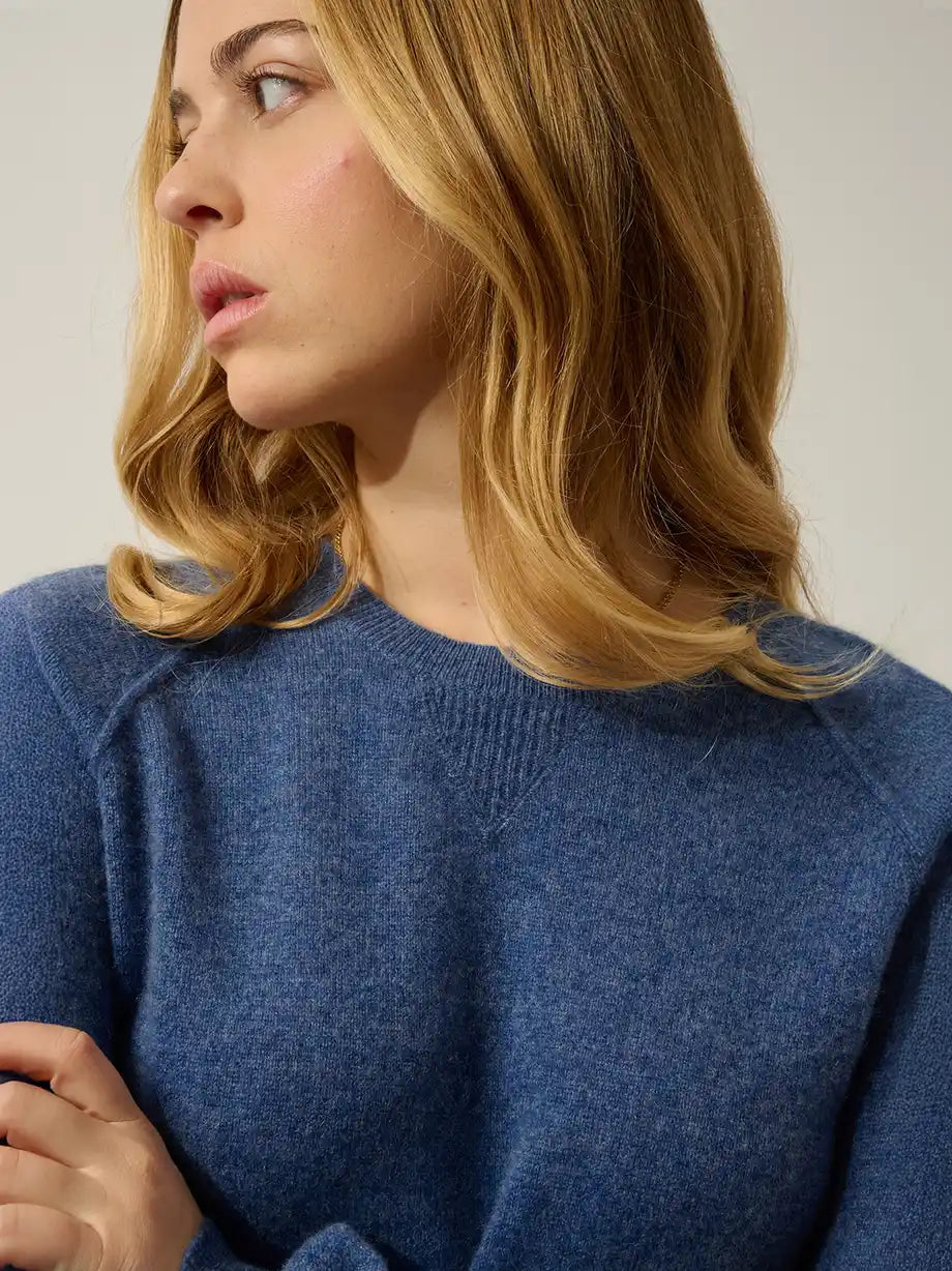 ETRET Pullover Rundhalsausschnitt Denimblau
