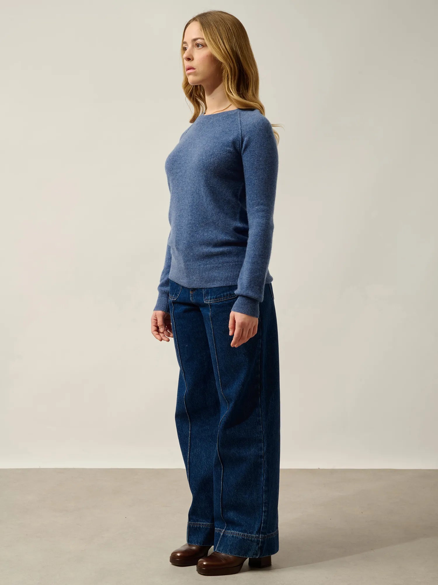 ETRET Pullover Rundhalsausschnitt Denimblau