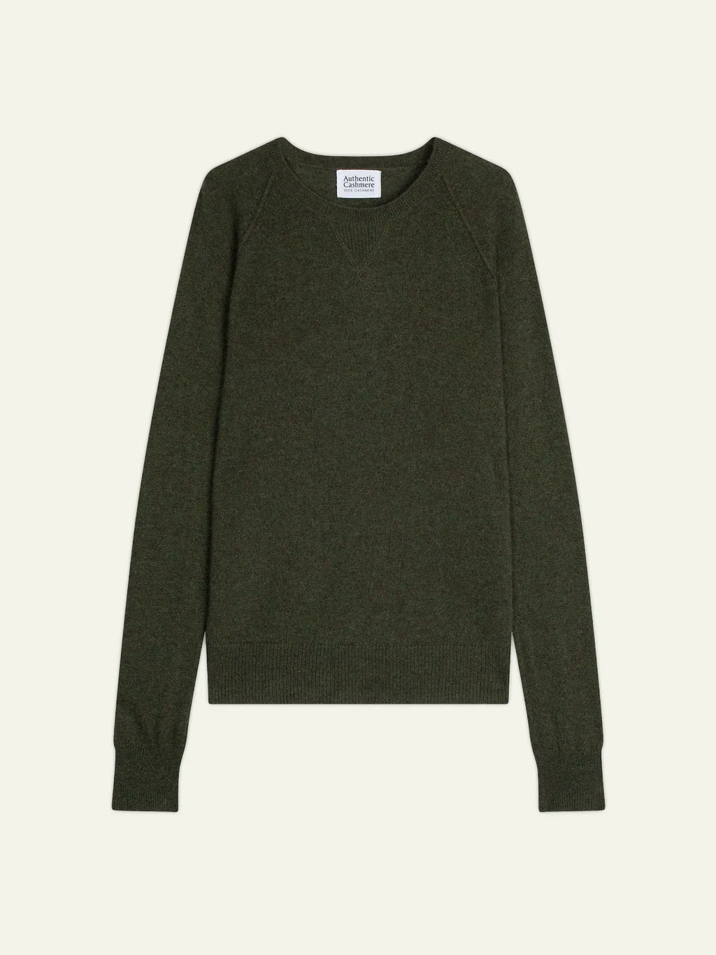 ETRET Pullover Rundhalsausschnitt Khaki meliert