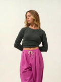 ETRET Pullover Rundhalsausschnitt Khaki meliert
