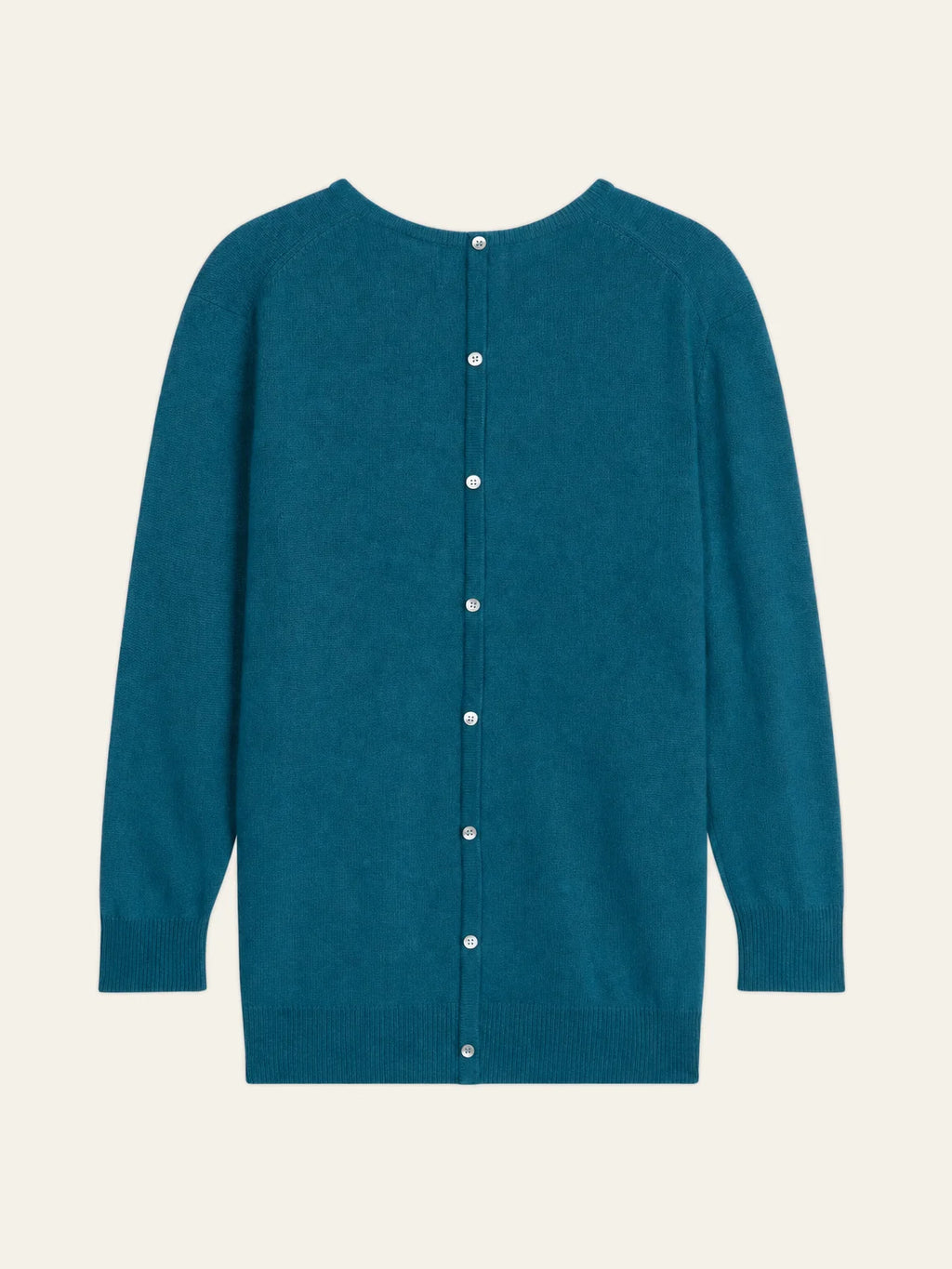 ESTARIS pull col rond boutonné dos paon