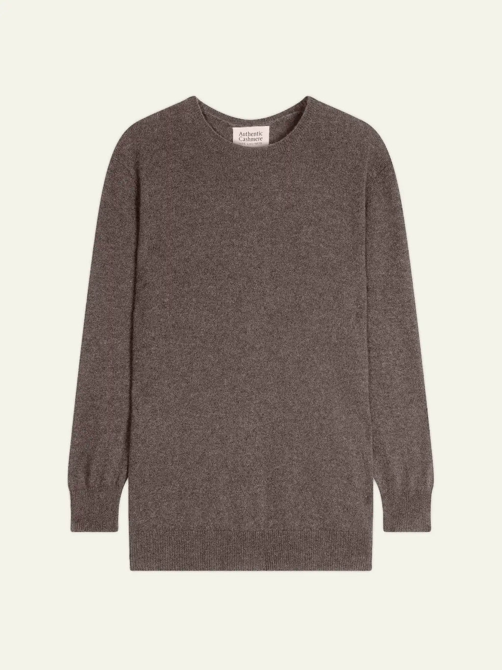 ESTARIS sweater crew neck buttoned back heather taupe