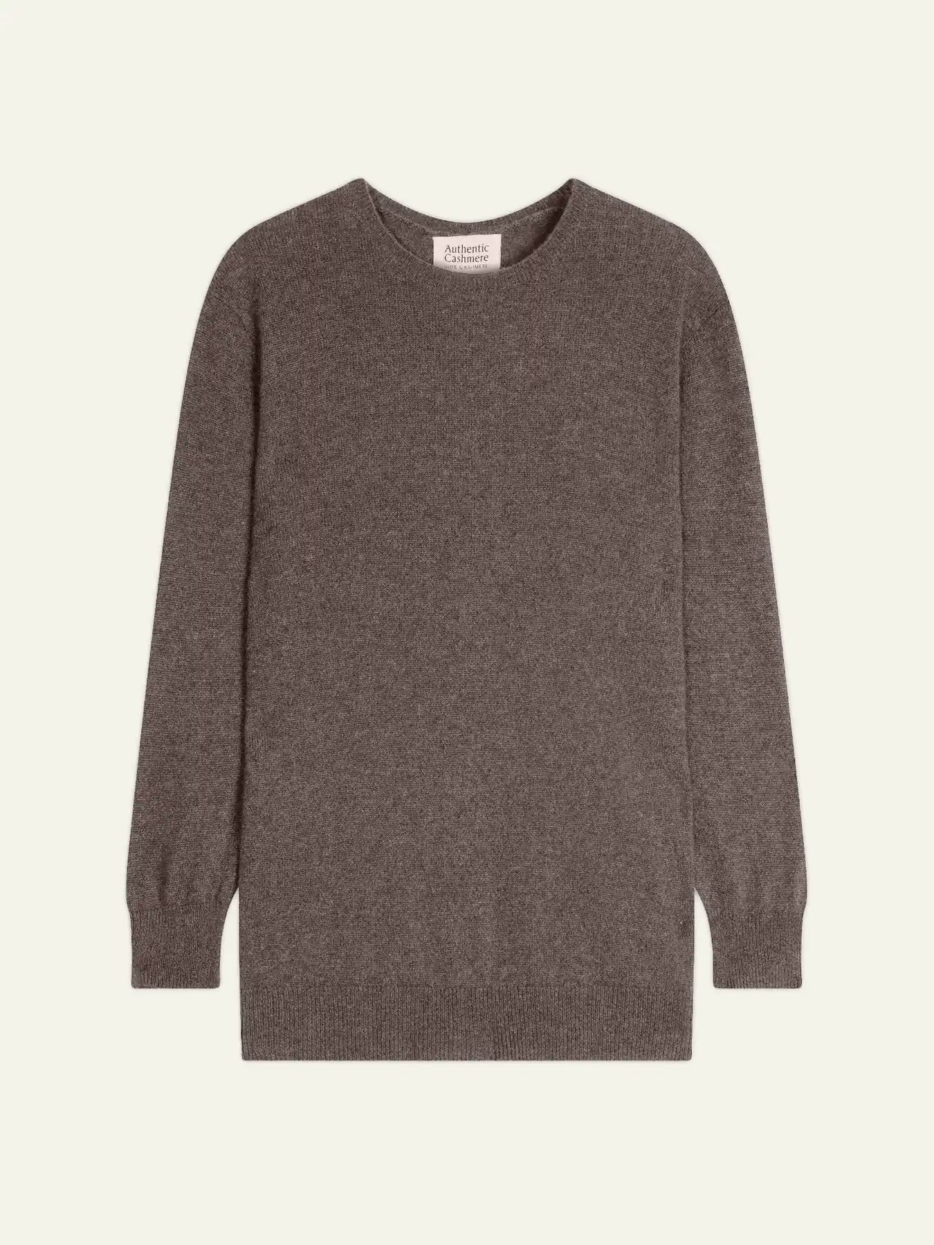 ESTARIS sweater crew neck buttoned back heather taupe
