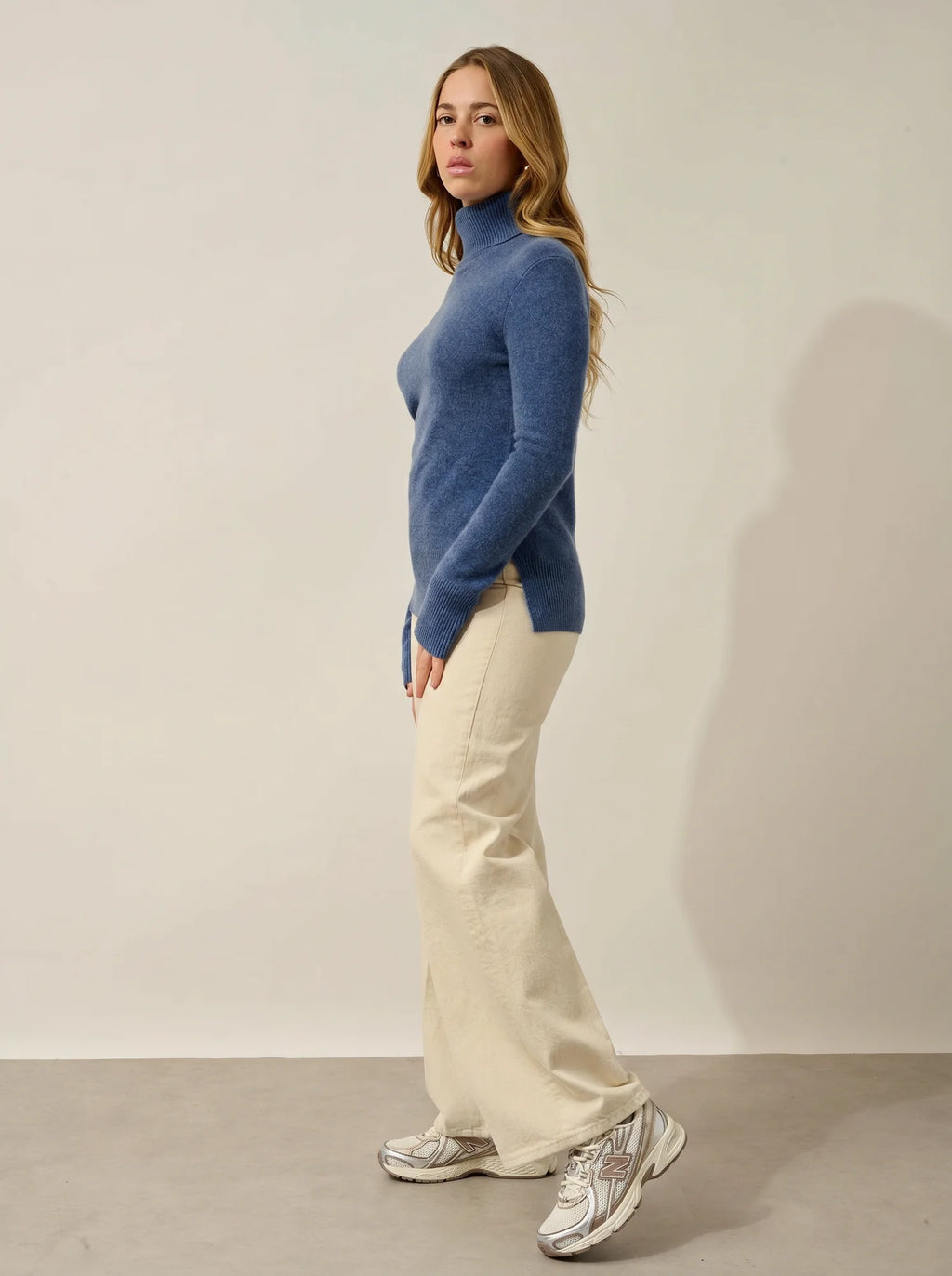 FORNET Pullover Rollkragen Denimblau