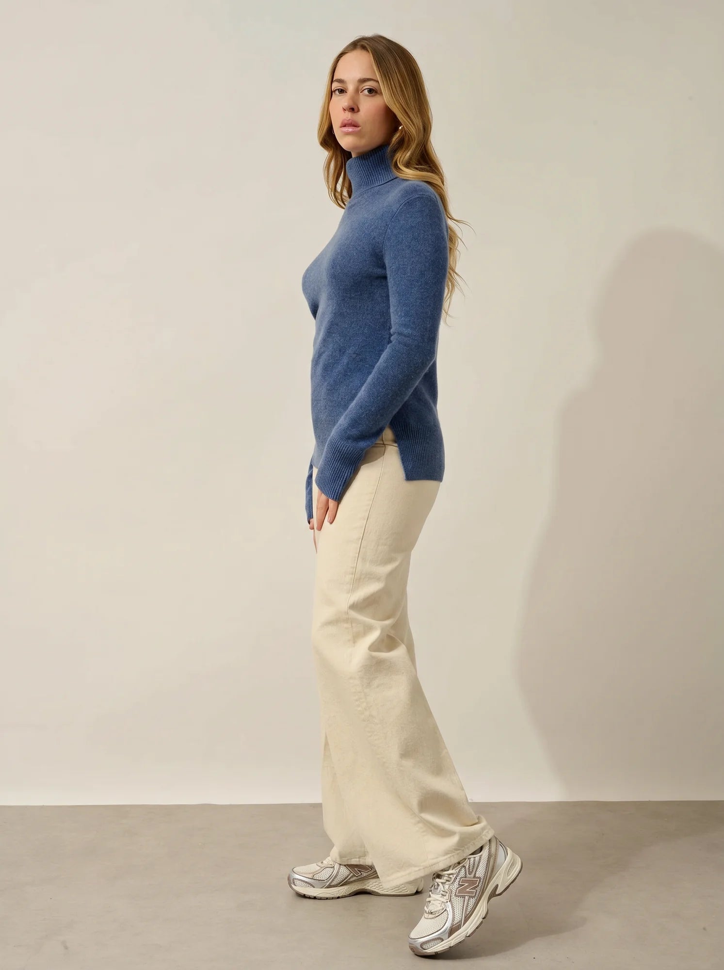 FORNET Pullover Rollkragen Denimblau