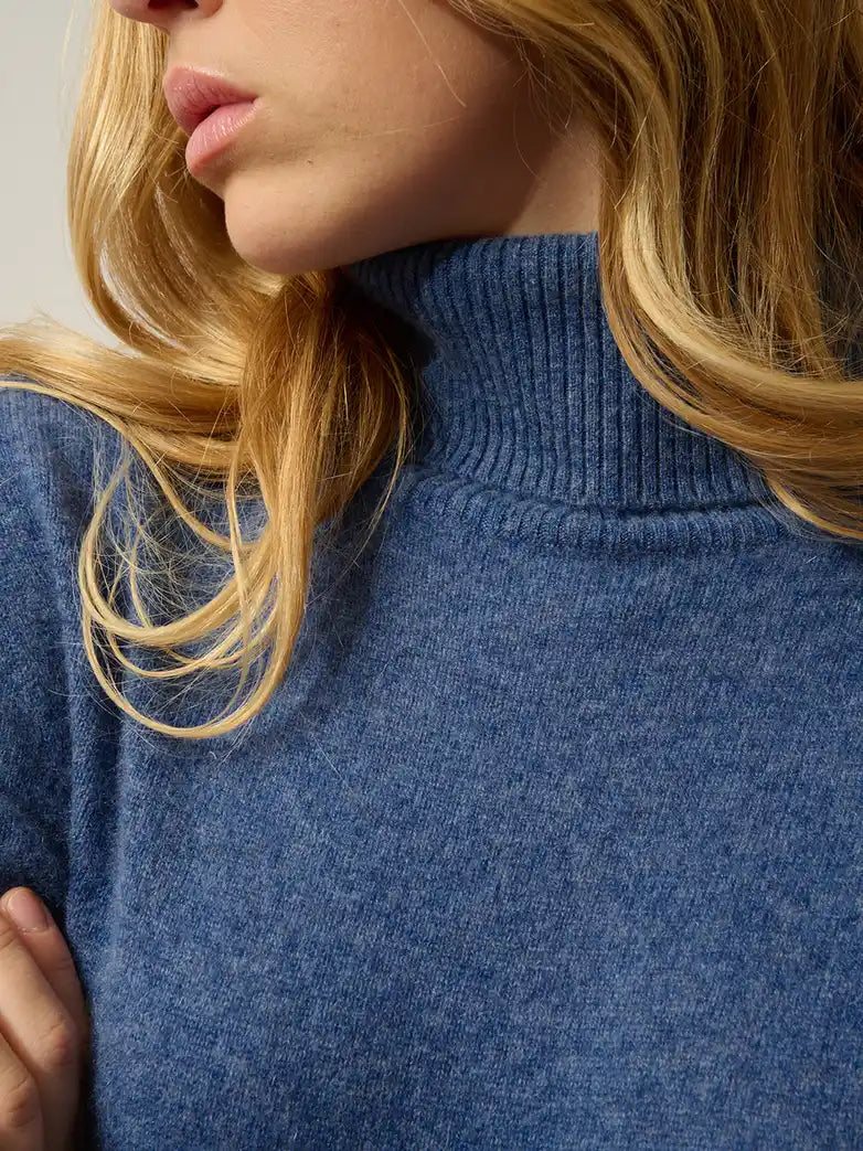 FORNET Pullover Rollkragen Denimblau