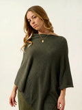 CARRA poncho khaki meliert