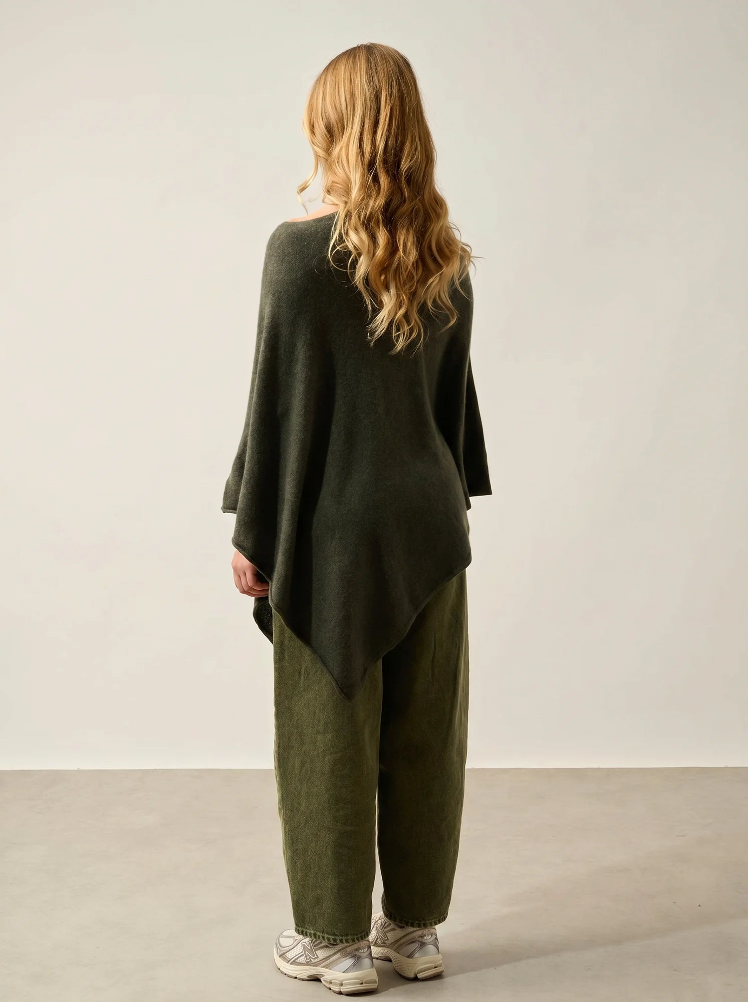 CARRA poncho khaki meliert