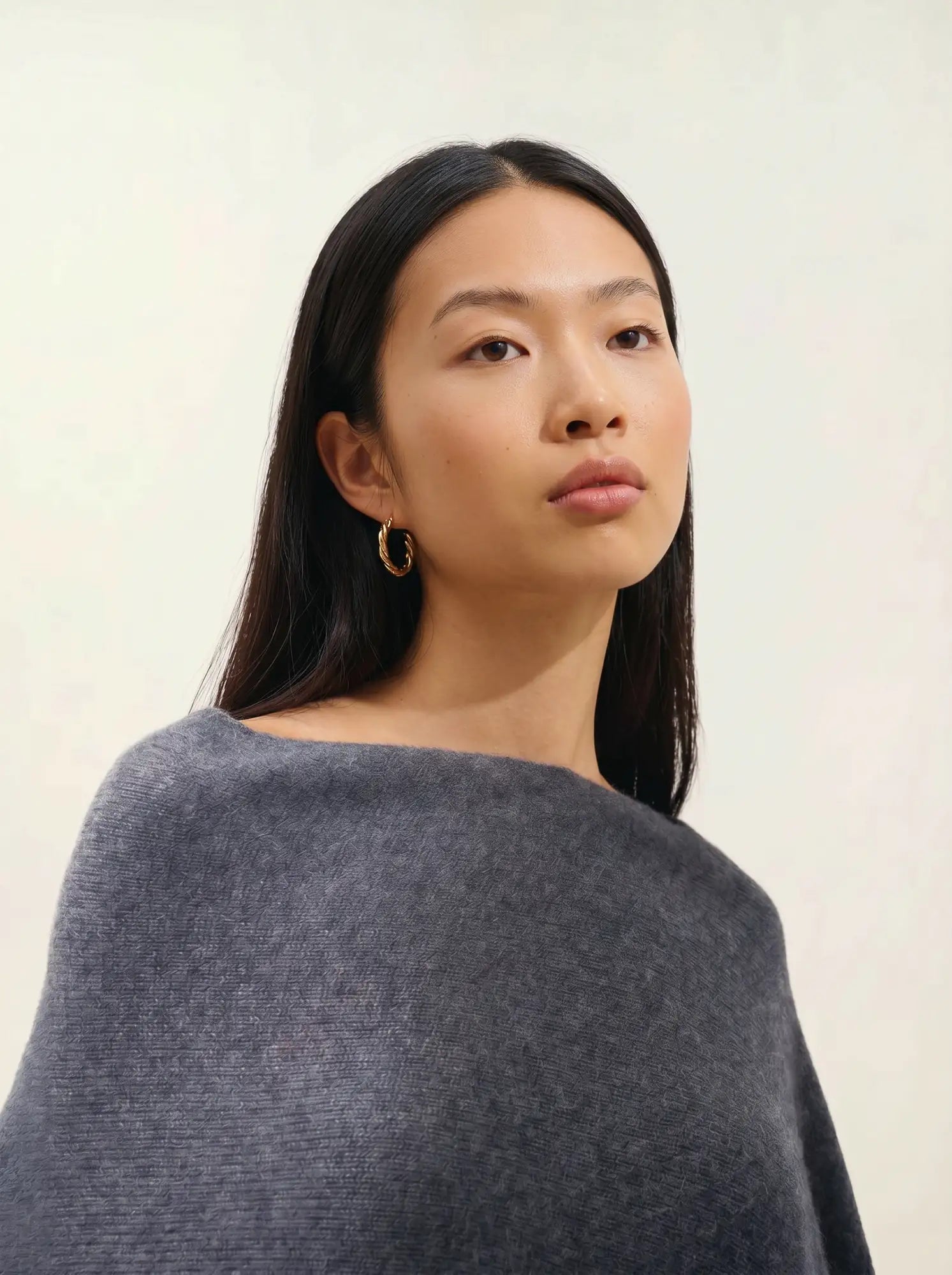 MERYL poncho 4 ply heather charcoal