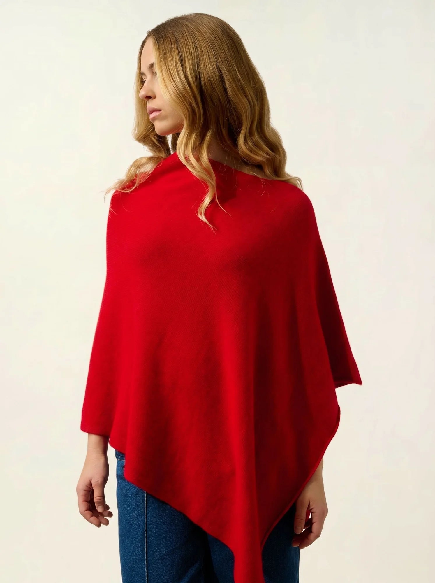 MERYL poncho 4 fils rouge