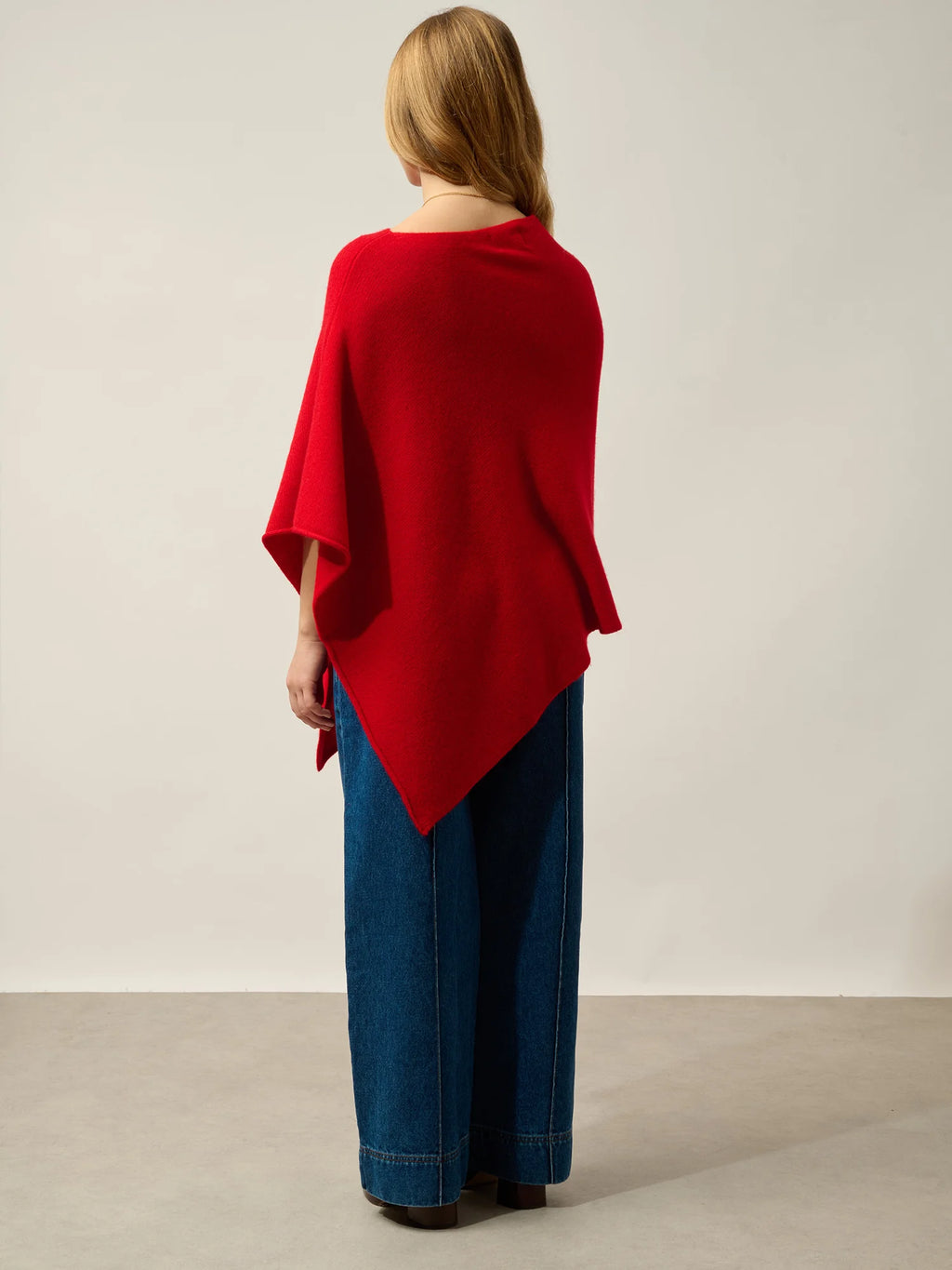 MERYL poncho 4 fils rouge