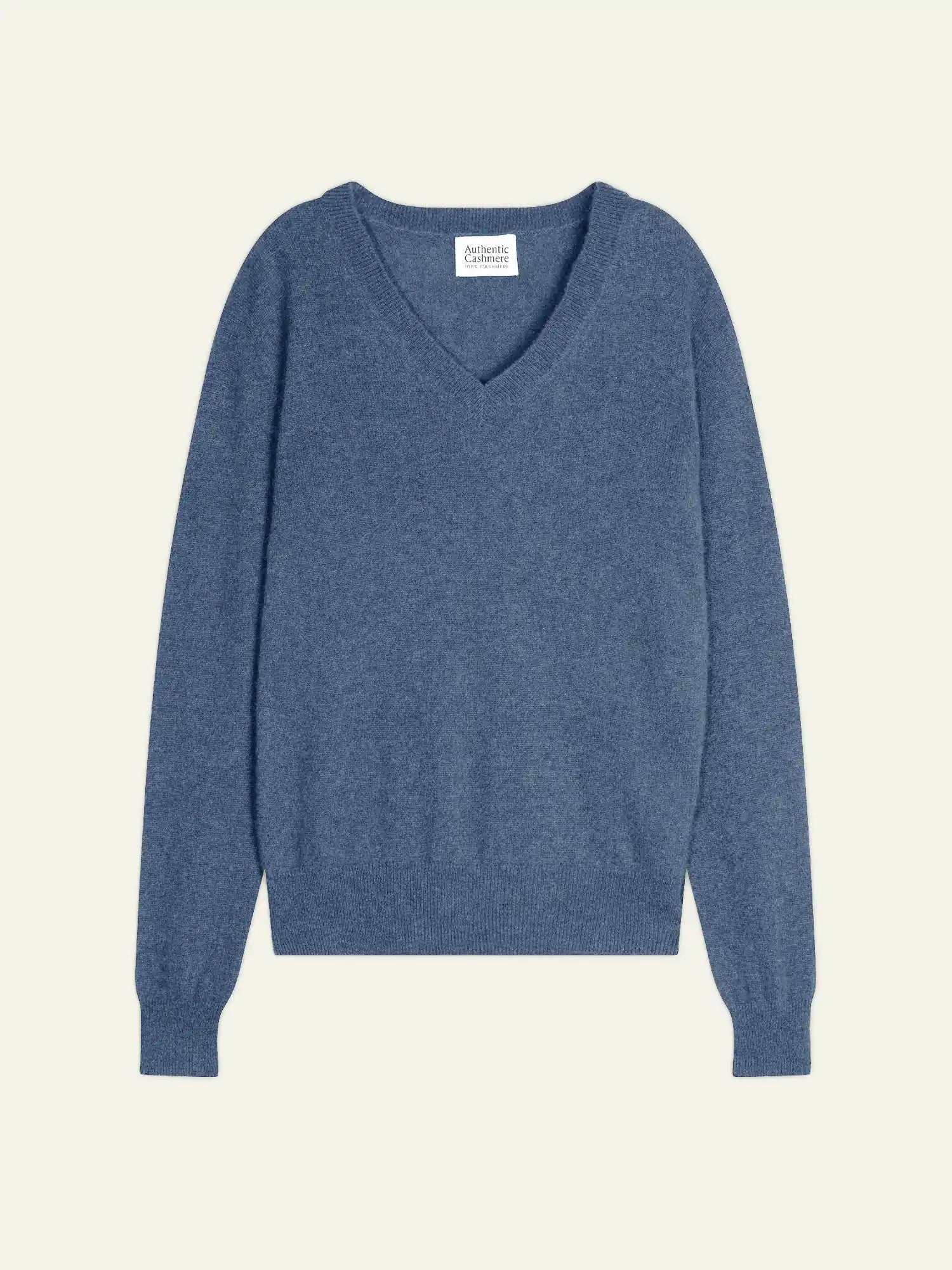 GARDORIA pull col V bleu denim