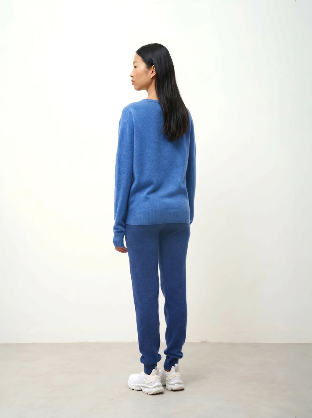 GARDORIA pull col V bleu denim