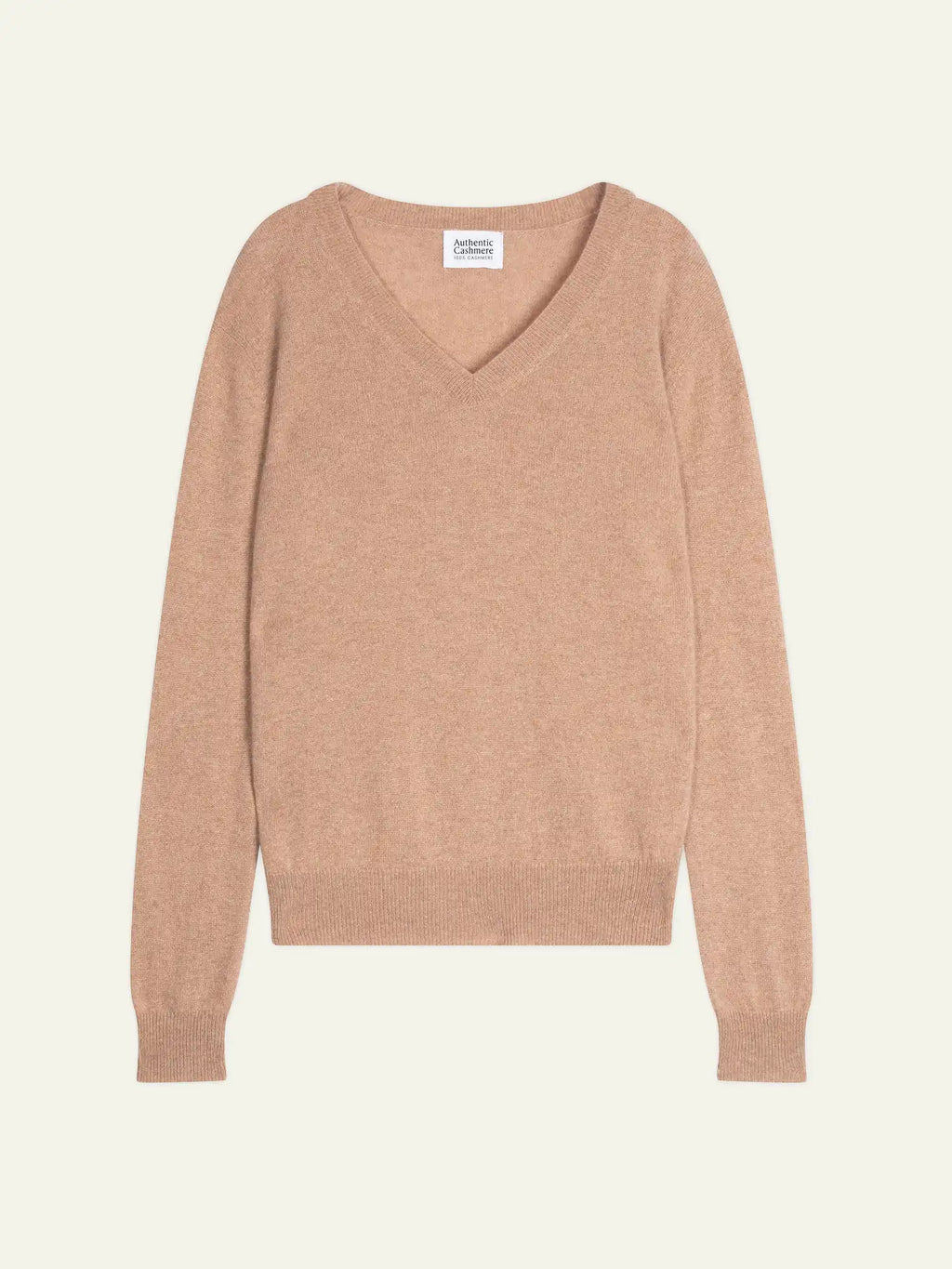 GARDORIA Pullover V-Ausschnitt Camel meliert
