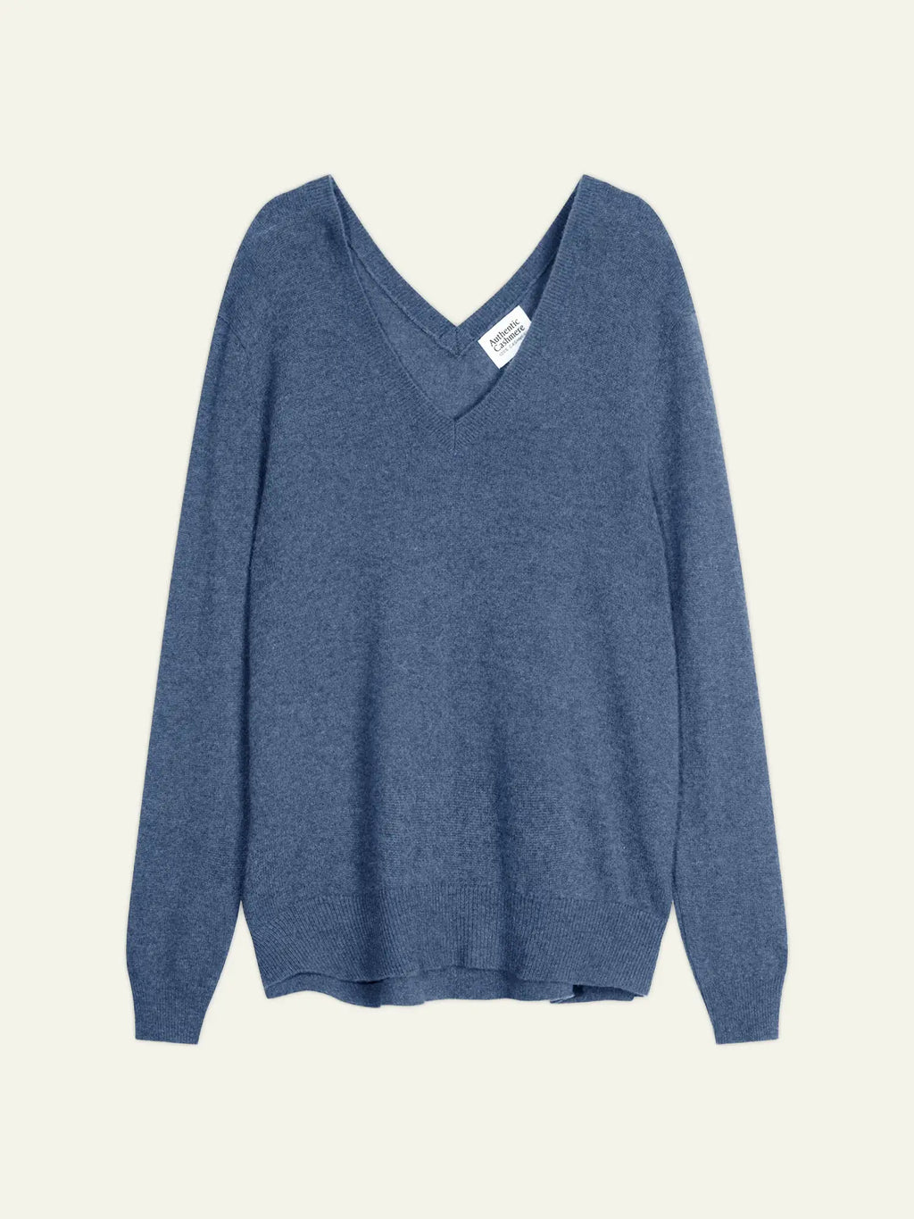 GIEGN Pullover V-Ausschnitt vorne und hinten Denimblau