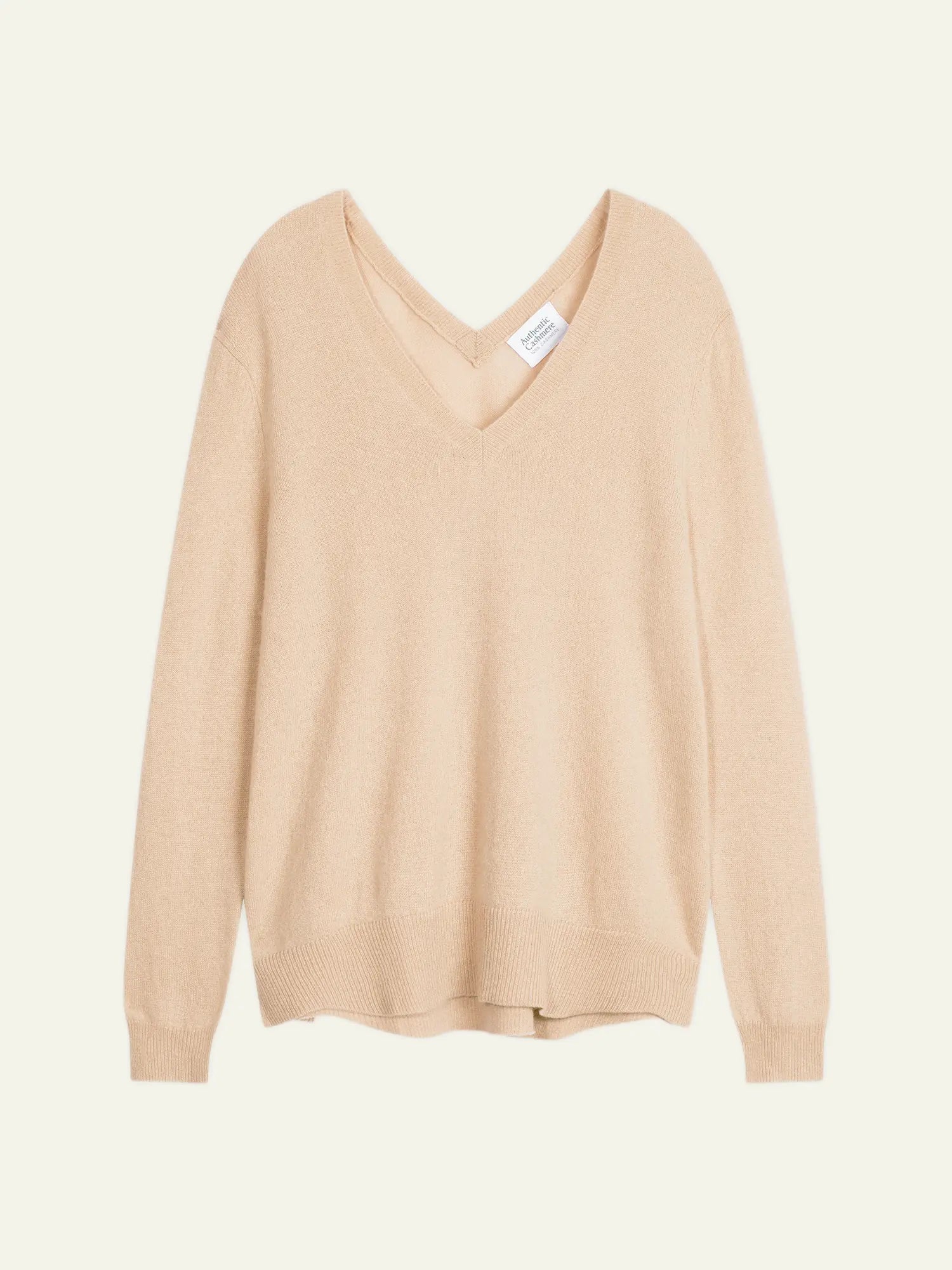 GIEGN Pullover V-Ausschnitt vorne und hinten Sand