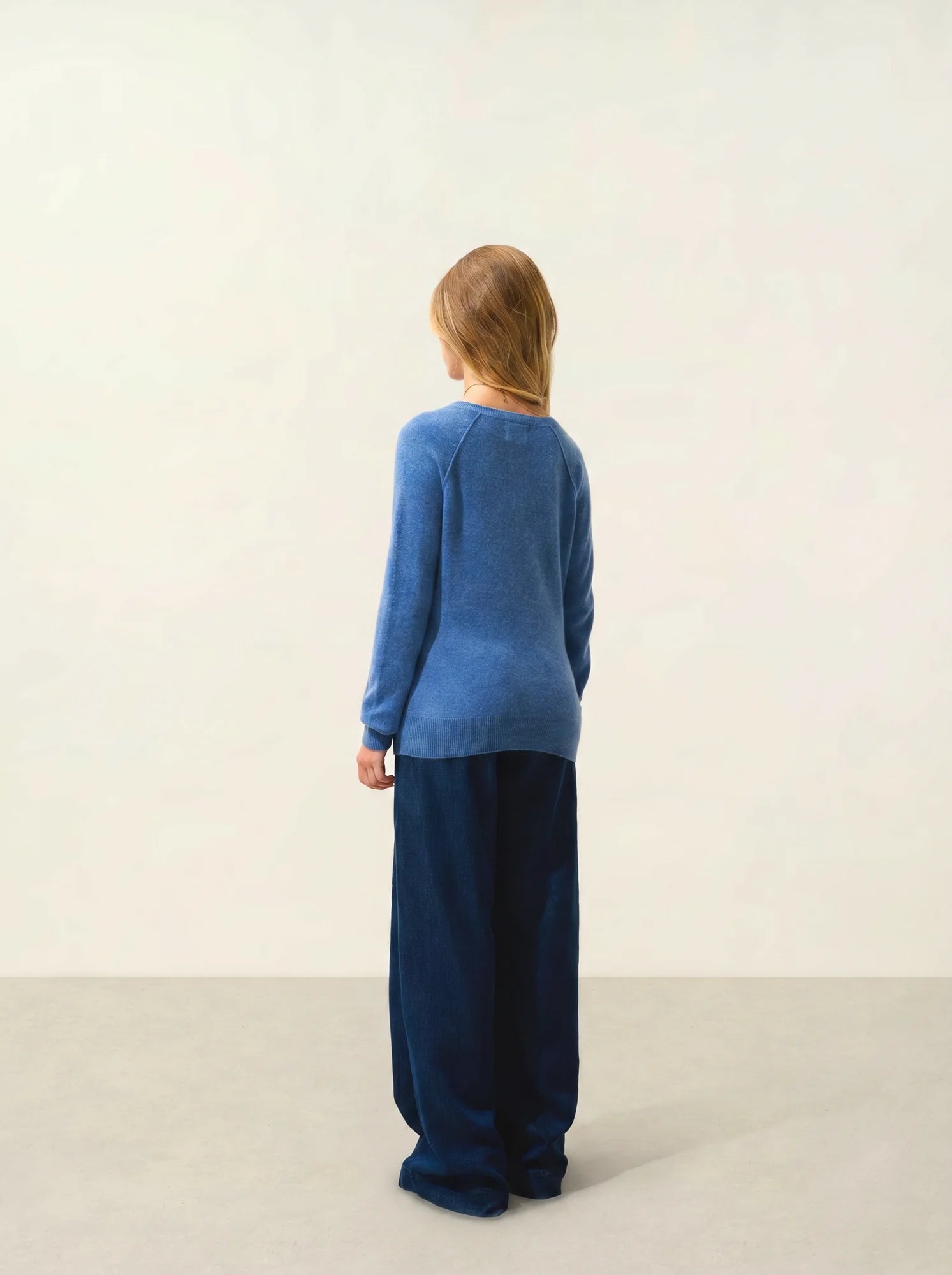 GIUSALET sweater v-neck denim blue