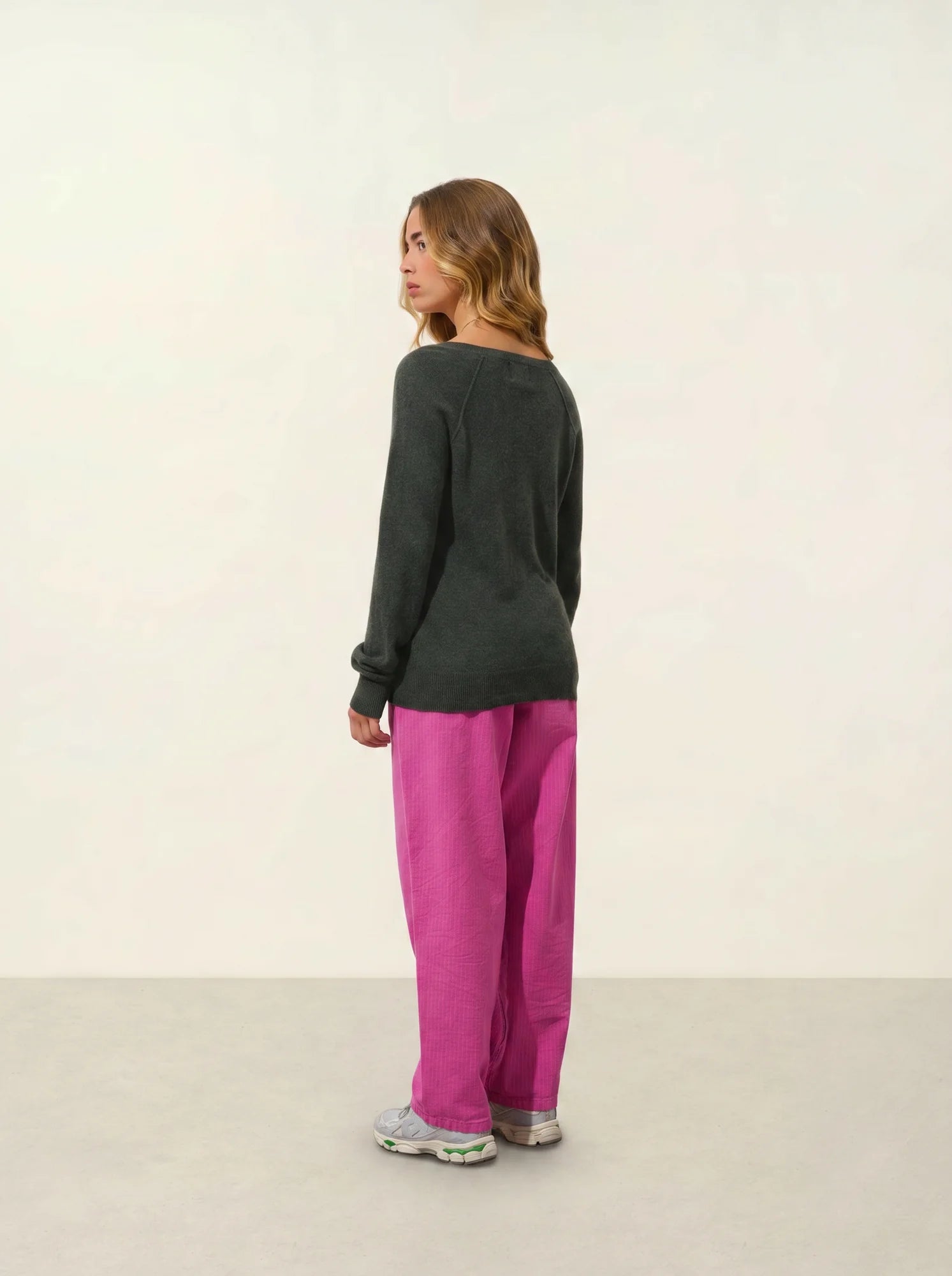 GIUSALET sweater v-neck heather khaki