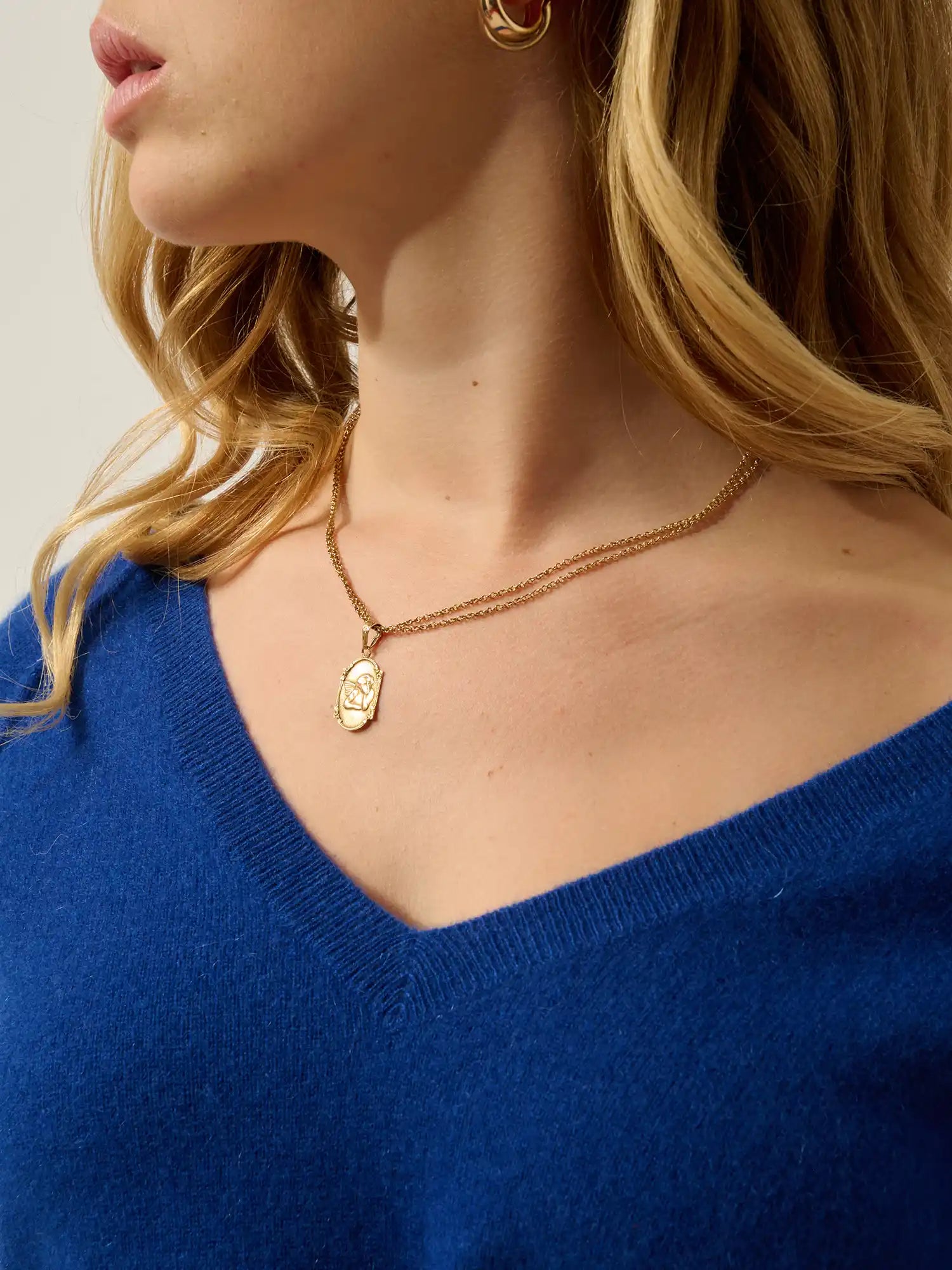 GIUSALET pull col V outremer