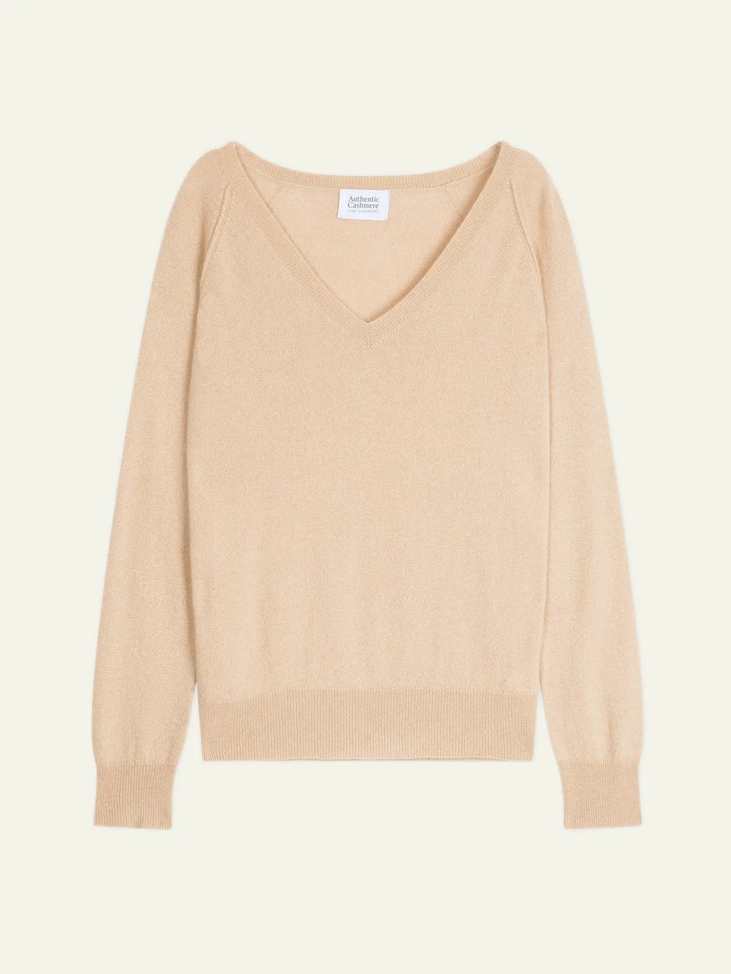 GIUSALET Pullover V-Ausschnitt Sand