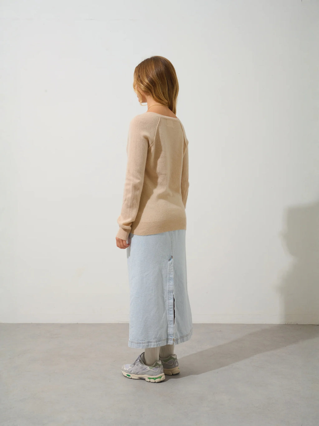 GIUSALET Pullover V-Ausschnitt Sand