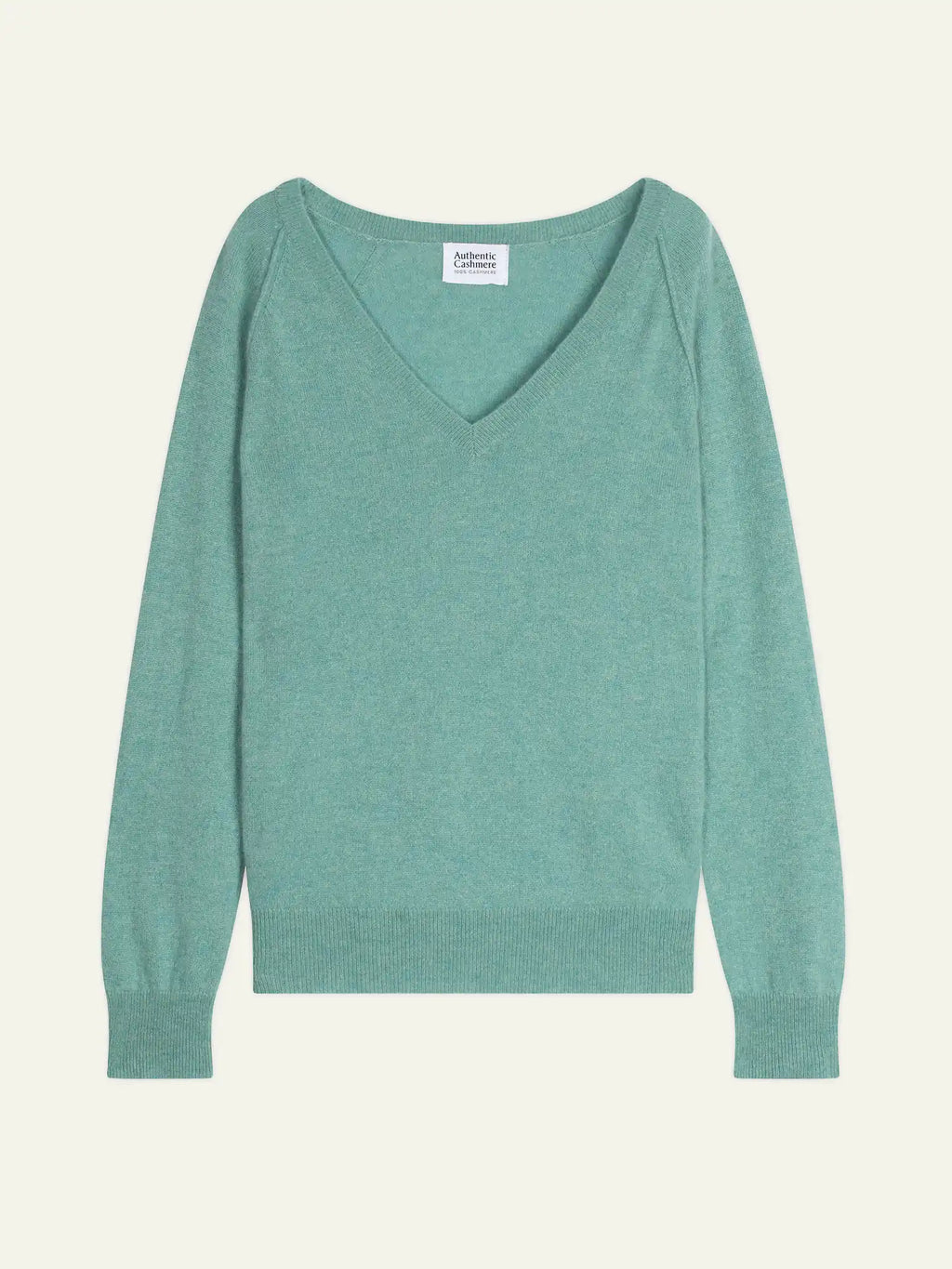 GIUSALET Pullover V-Ausschnitt Grün meliert