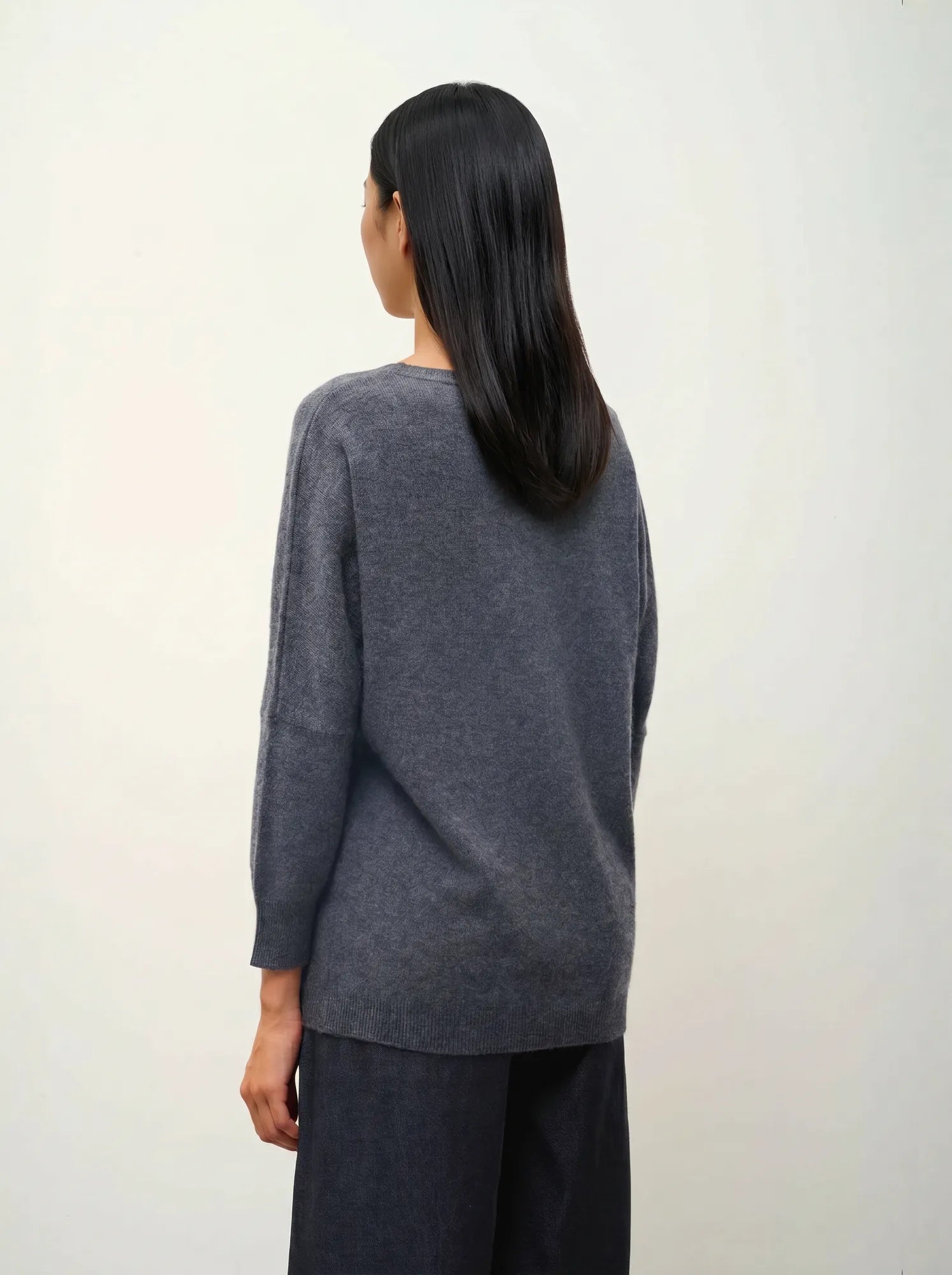 GOLÉON pull chauve souris anthracite chiné