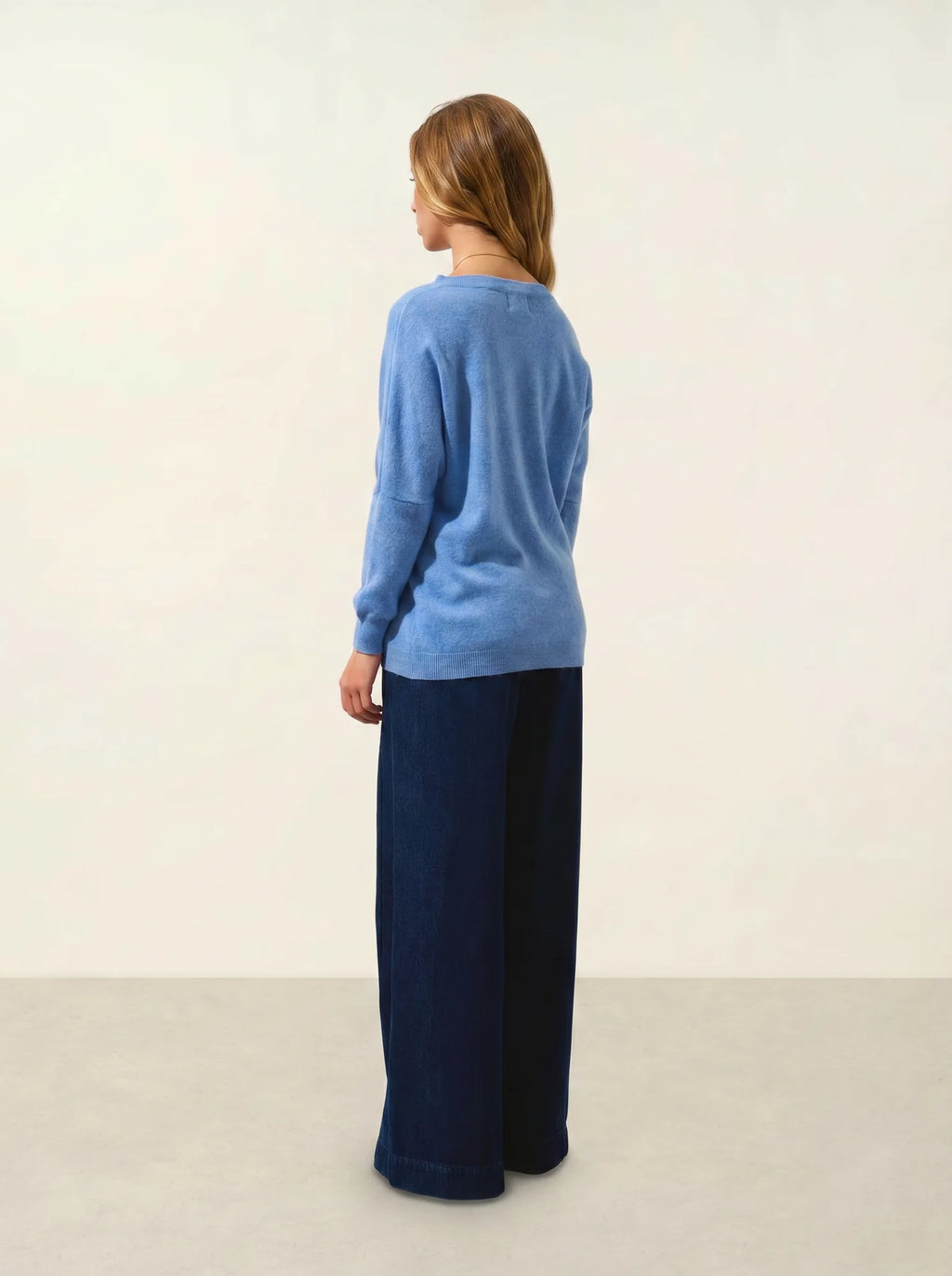 GOLÉON Pullover Fledermausarm Himmelblau