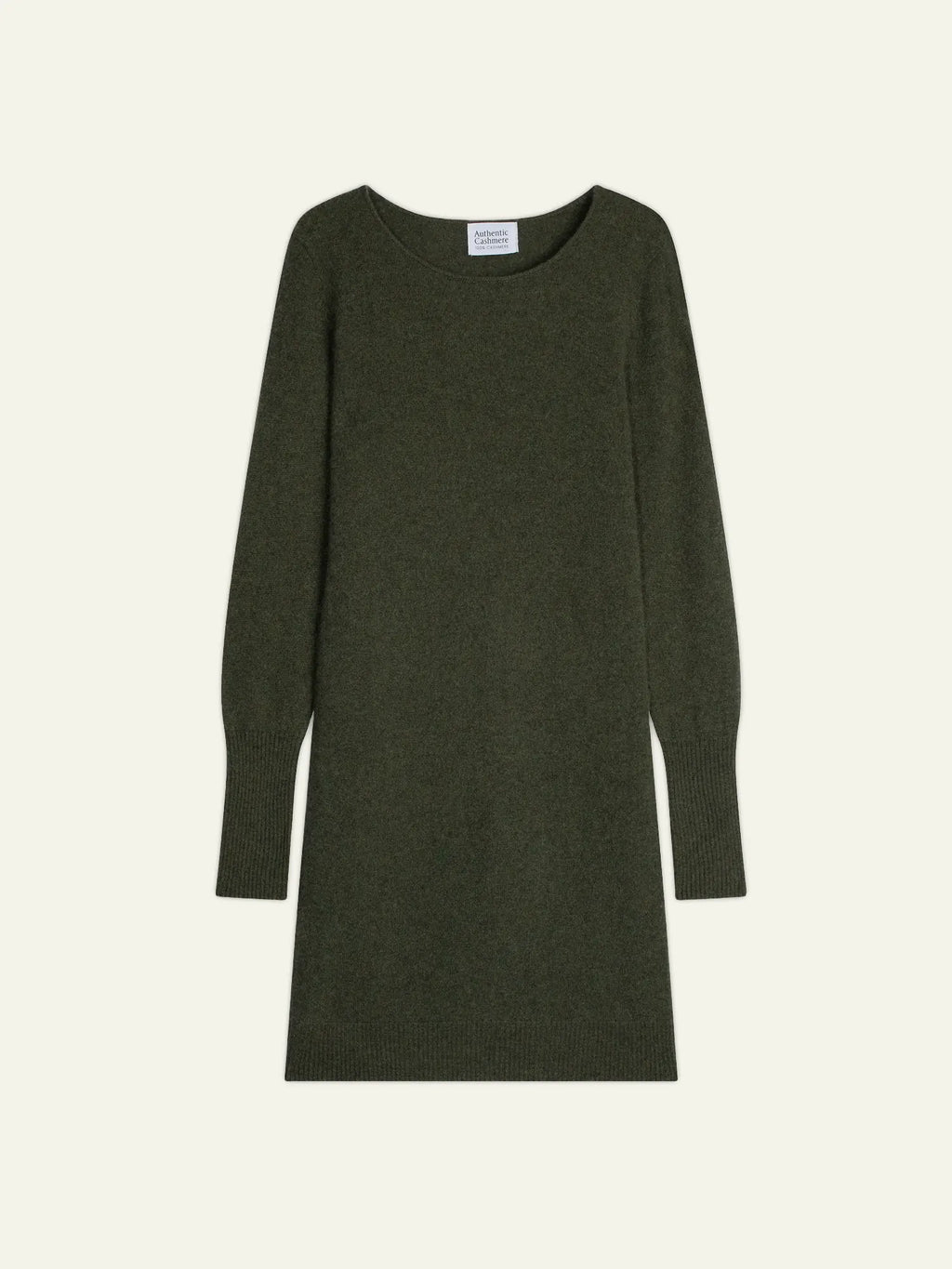 ARMET kleid rundhalsausschnitt khaki meliert