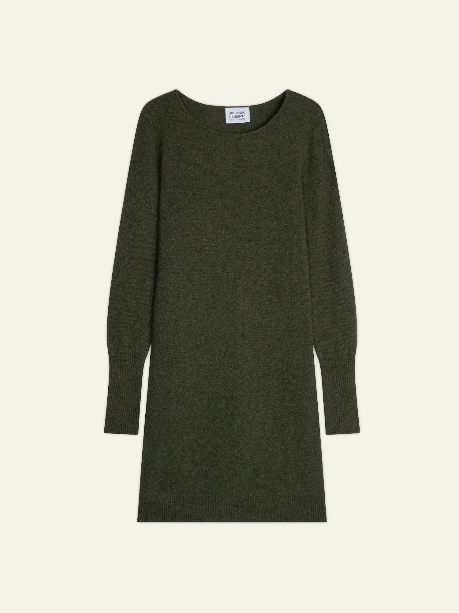 ARMET kleid rundhalsausschnitt khaki meliert