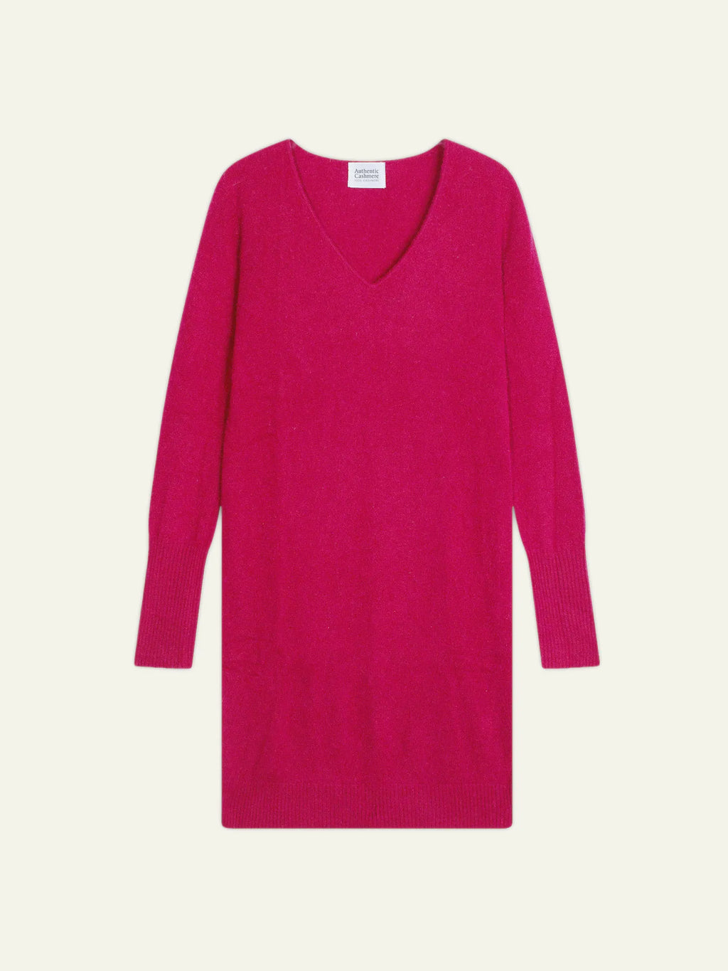 CAPELET Kleid V-Ausschnitt Fuchsia