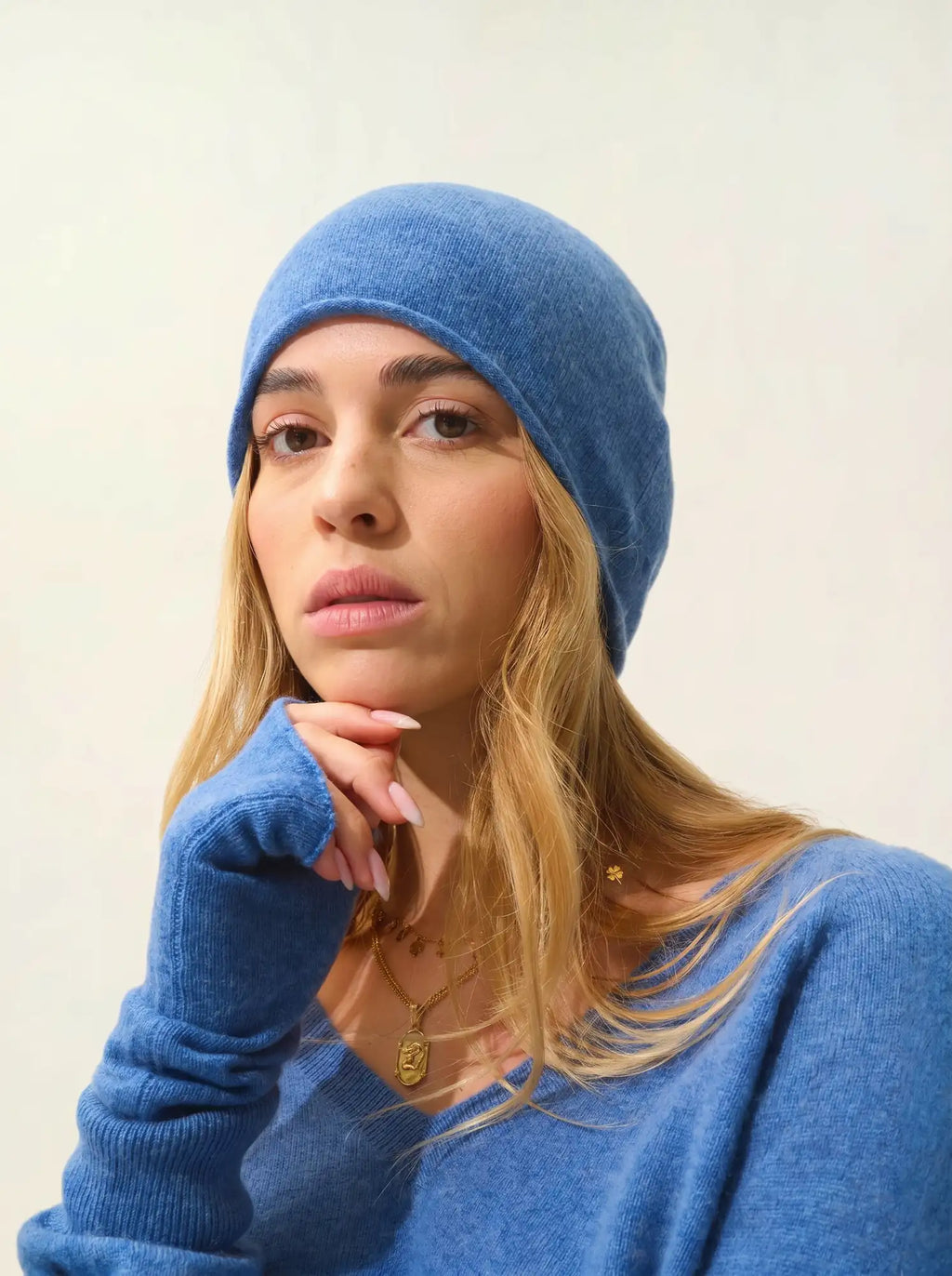 PINIER mütze blau denim