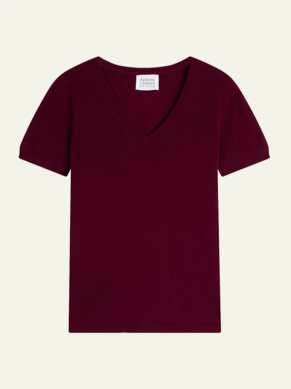KALI t-shirt col V bordeaux