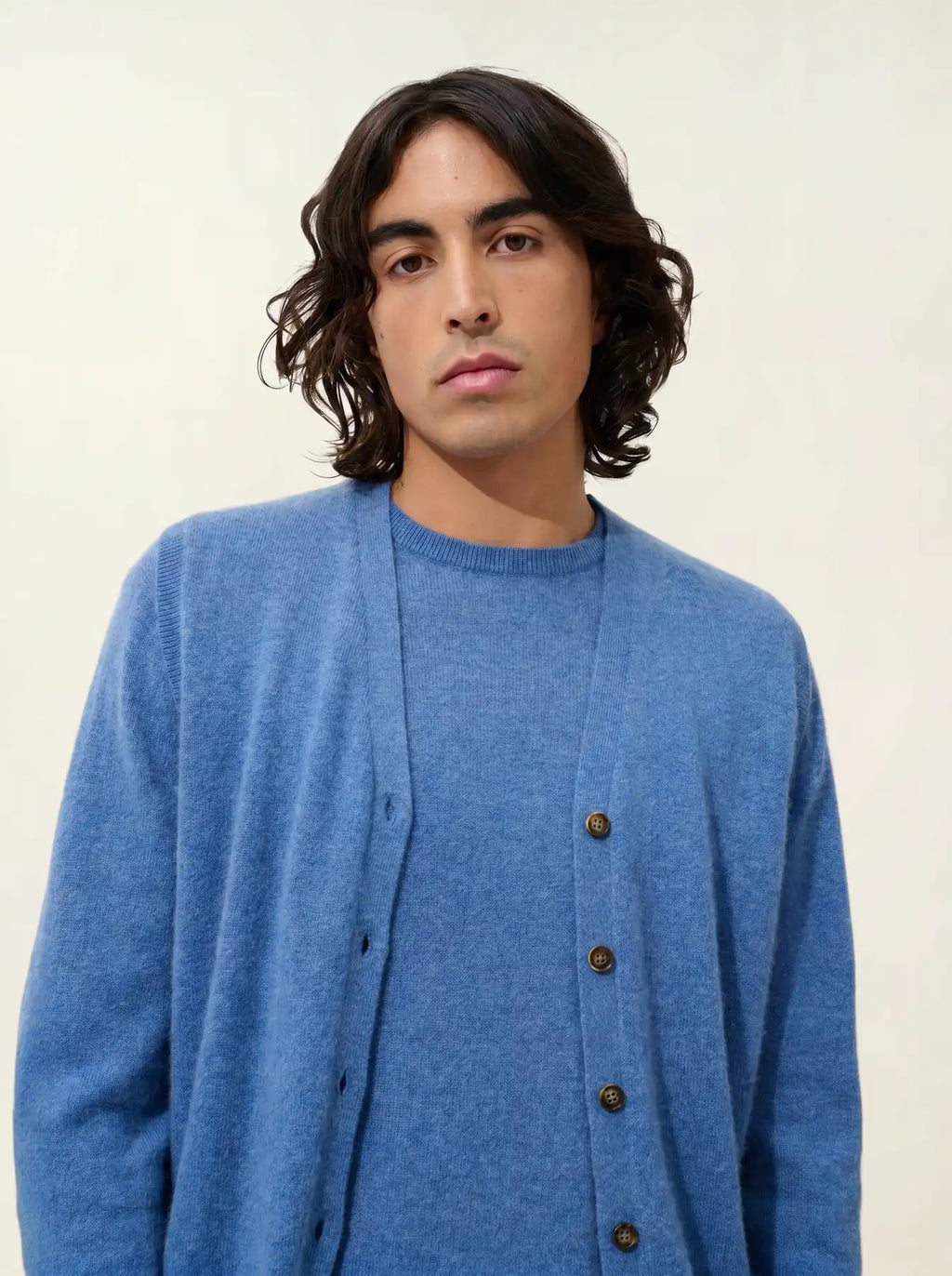 HUGO cardigan v-neck sleeveless denim blue