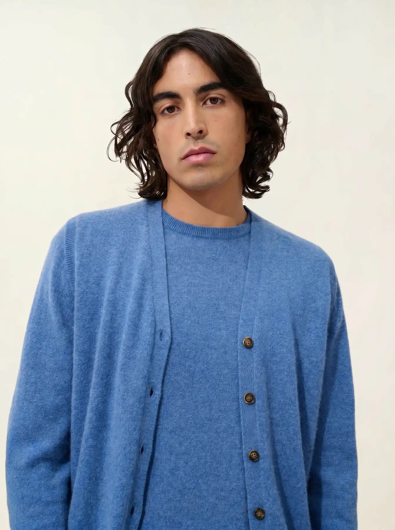HUGO cardigan v-neck sleeveless denim blue
