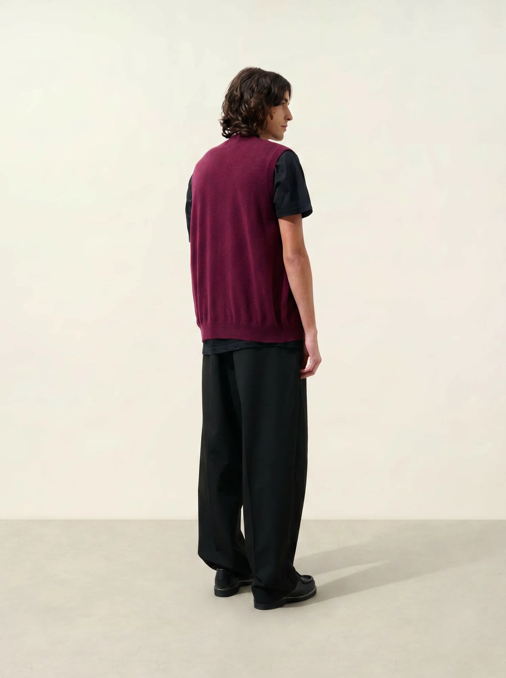 HUGO cardigan col V sans manches mûre