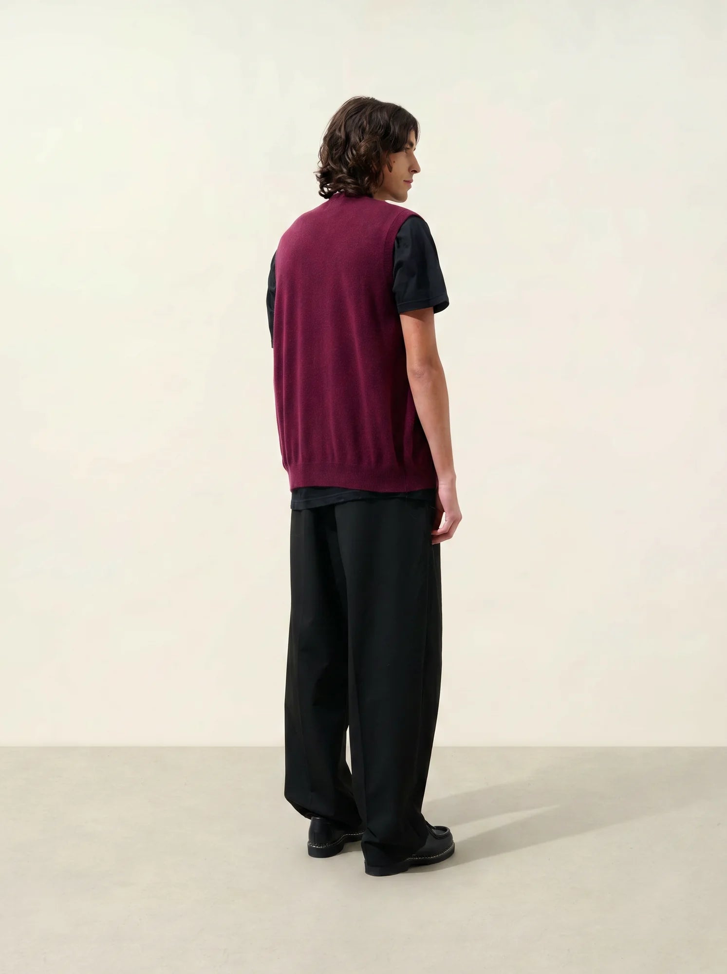HUGO cardigan col V sans manches mûre