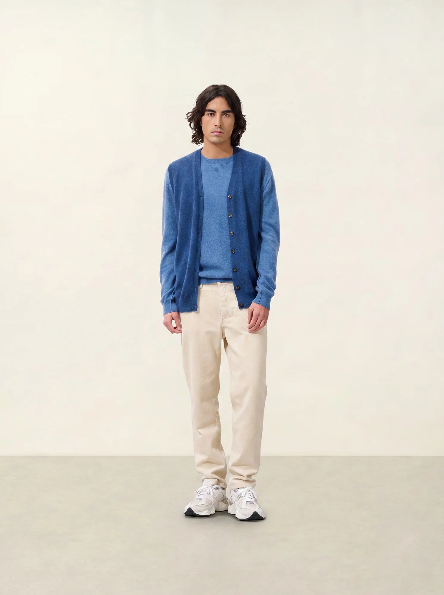 HUGO cardigan v-neck sleeveless heather ocean