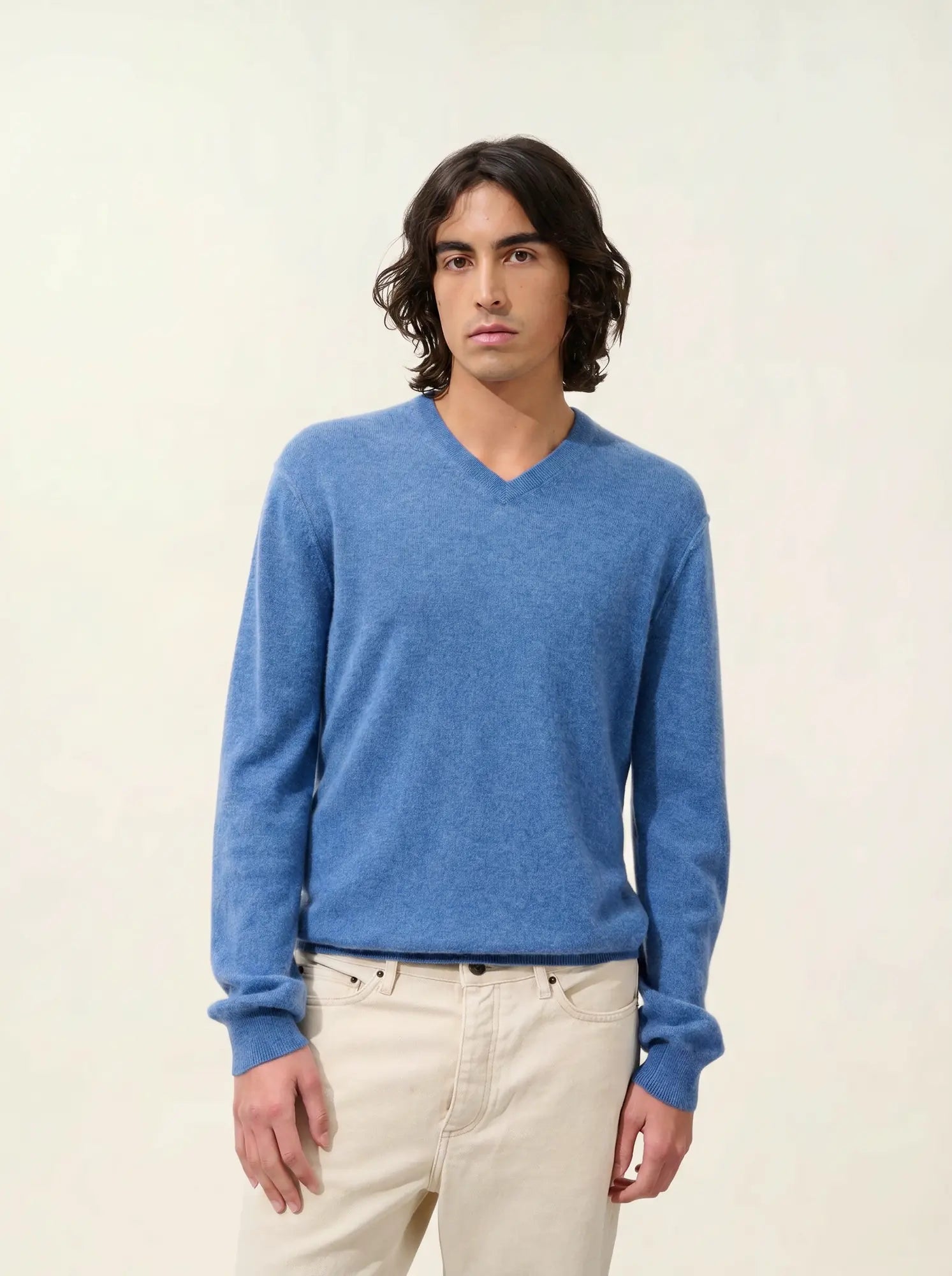 TIMEO pullover v-ausschnitt blau denim